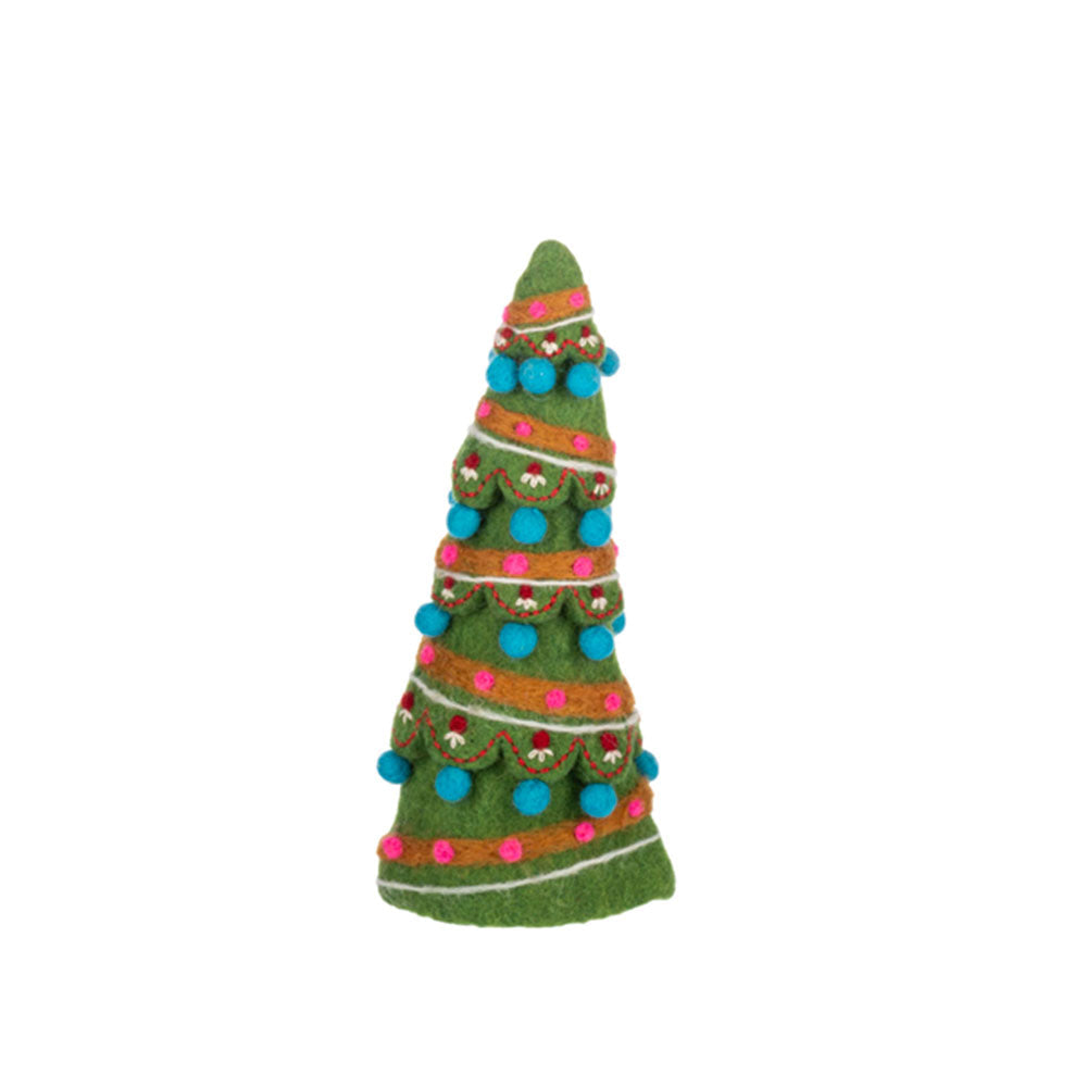 Charming Embroidered Felt Tree Set of 3