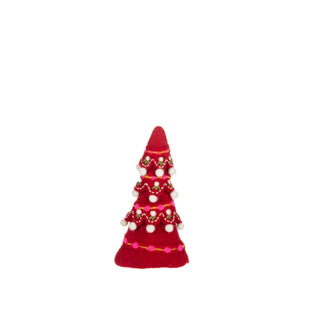 Charming Embroidered Felt Tree Set of 3