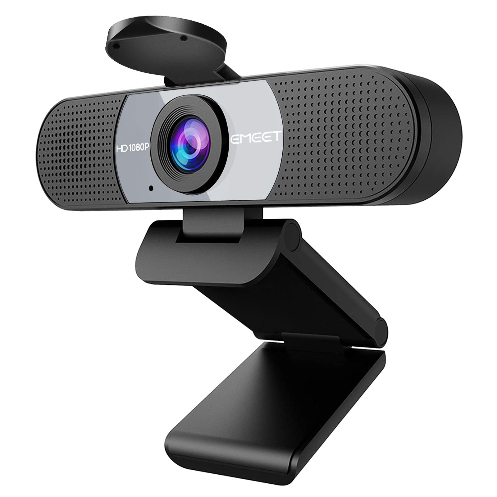 EMEET 1080P Webcam with Microphone, C960 Web Camera, 2 Mics, 90° FOV, USB Type-A & A-to-C Adapter, Plug&Play Computer Camera for Online Calling/Conferencing, Zoom/Teams/Facetime/YouTube, 2025 Version