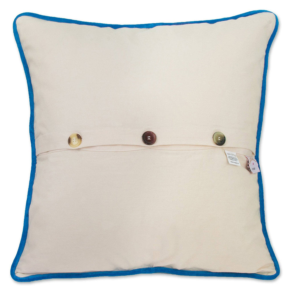 Emerald Coast Hand-Embroidered Pillow