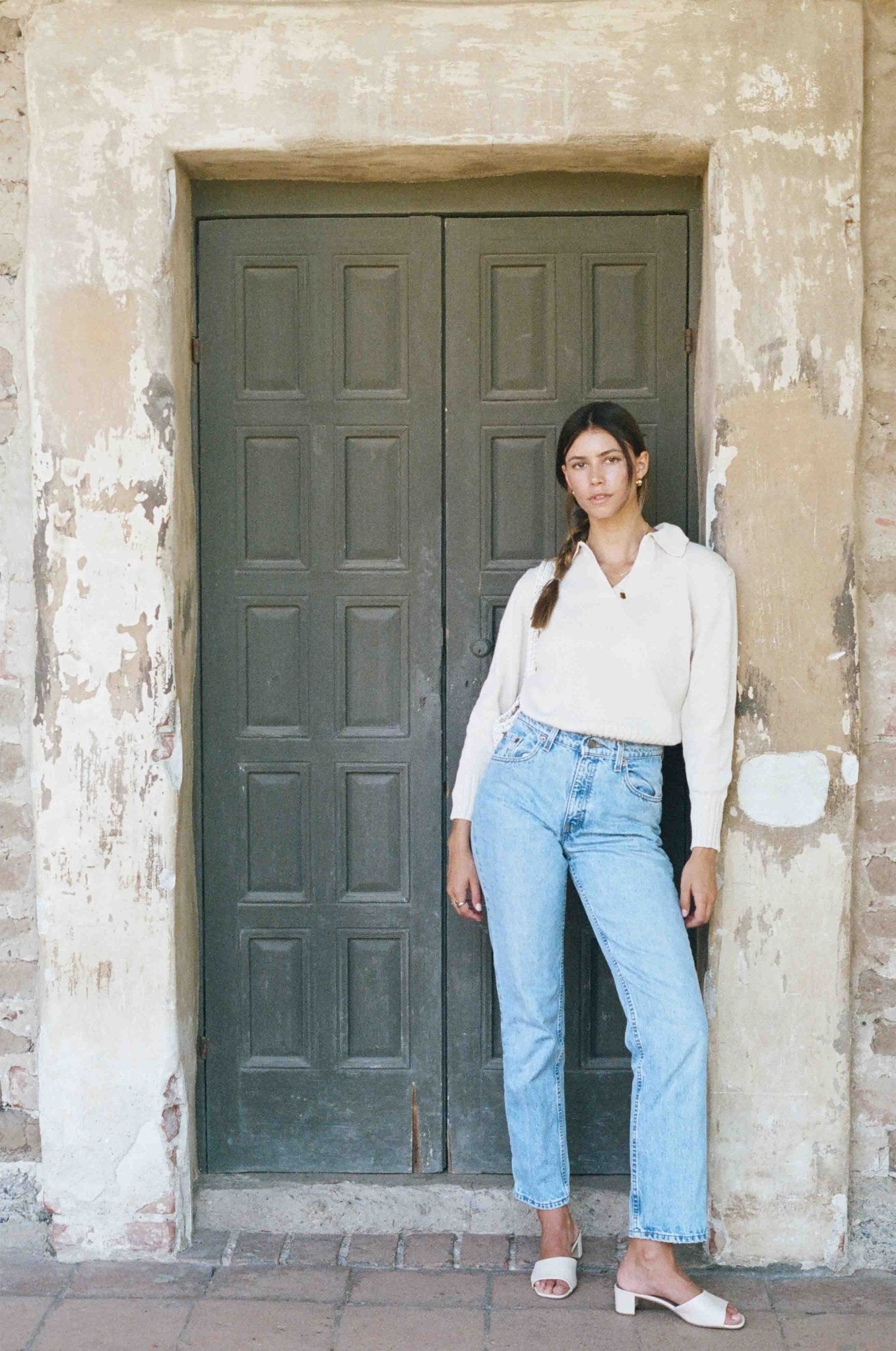 Emmit Sweater - Tan Knit Collared Sweater