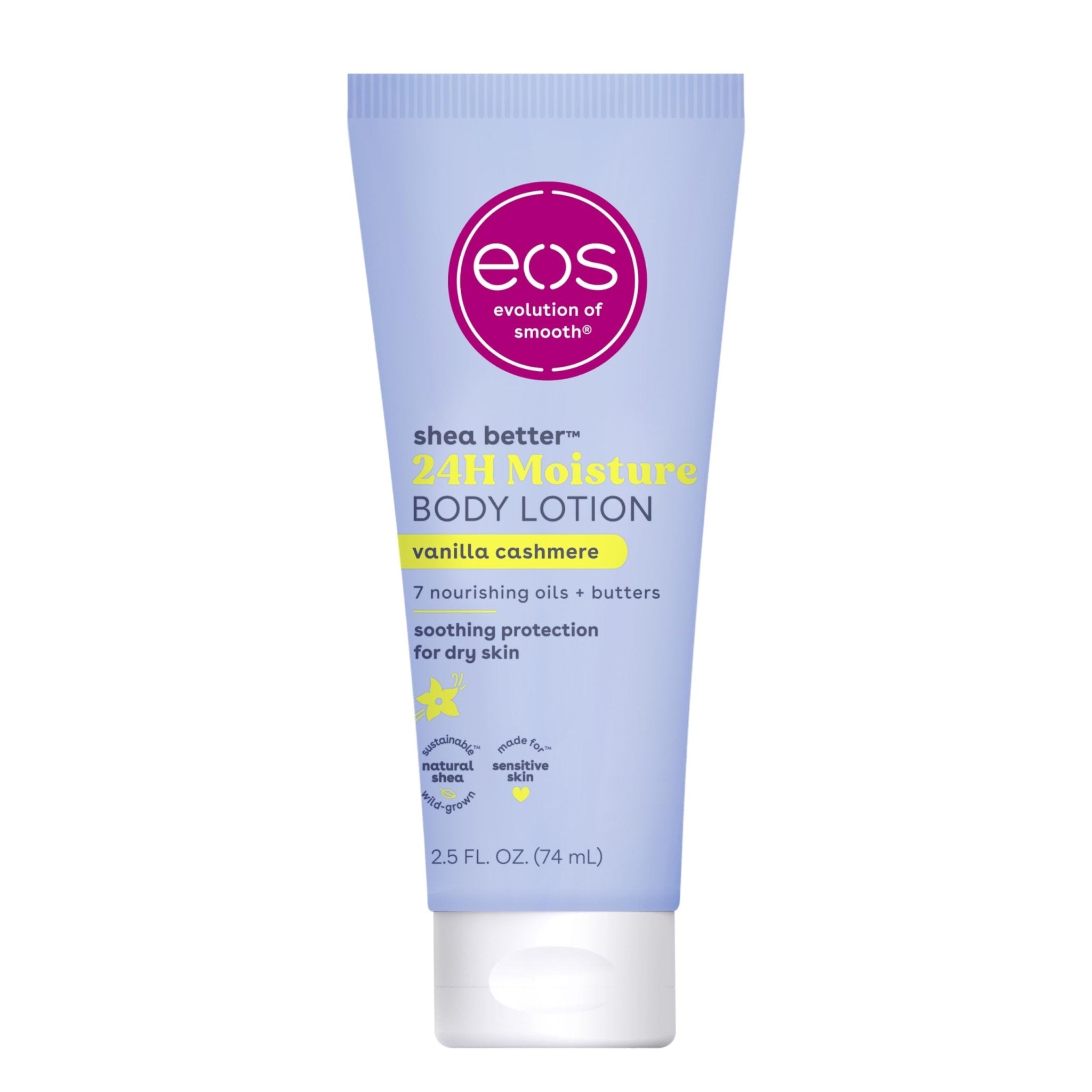 eos Shea Better Body Lotion Vanilla Cashmere, 24-Hour Moisture Skin Care, Lightweight & Non-Greasy, Natural Shea, Vegan, Vanilla Body Lotion, 16 fl oz