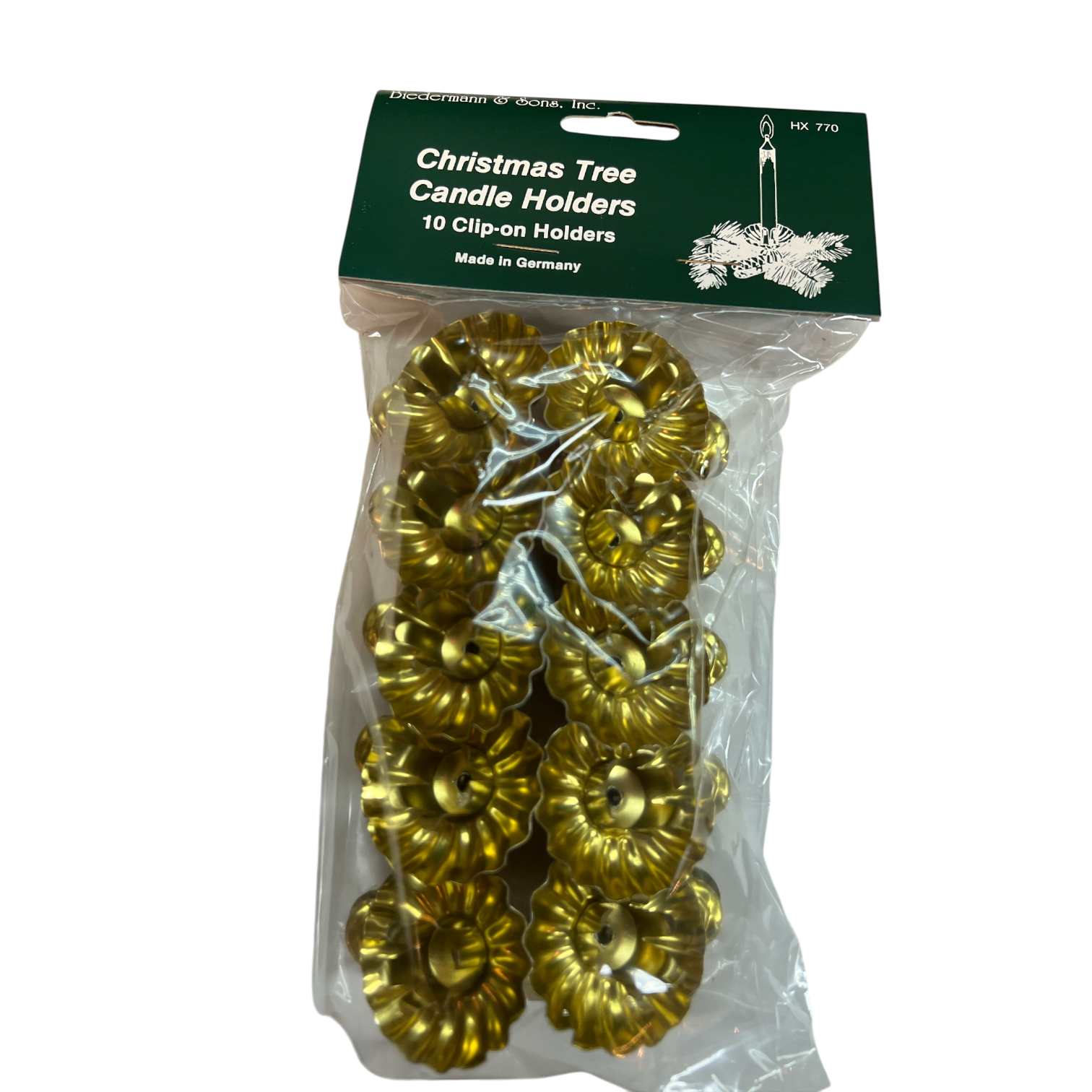 Gold Clip-on Candle Holders - Set of 10