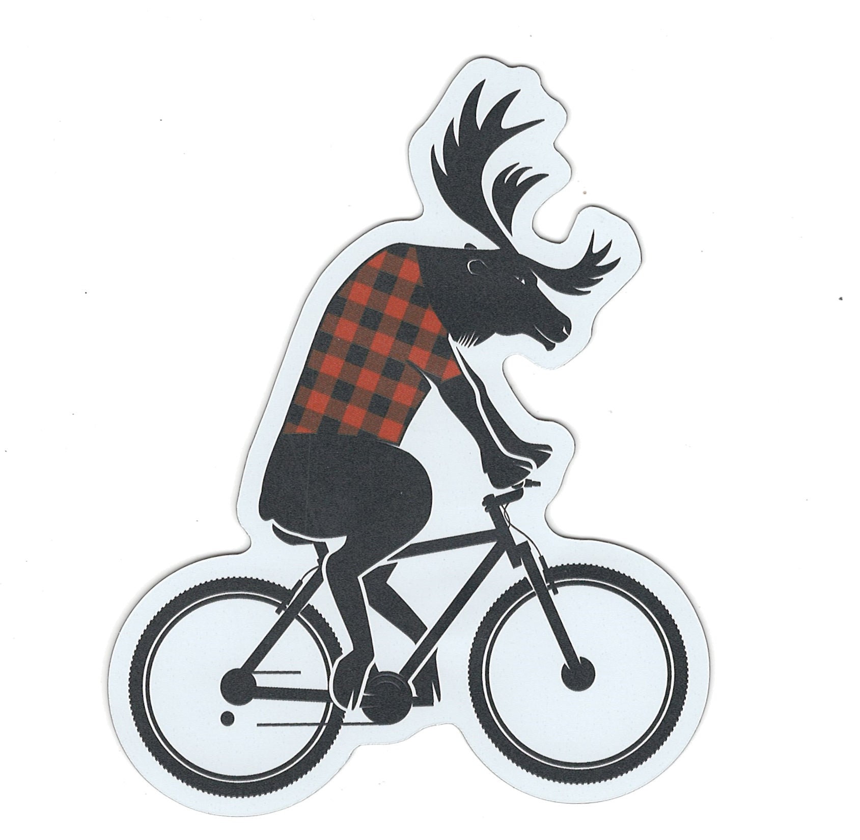 Large Flex Magnet - Flannel Moose Biking