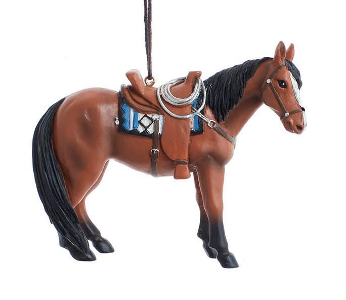 Western Horse Ornament - Dark Brown