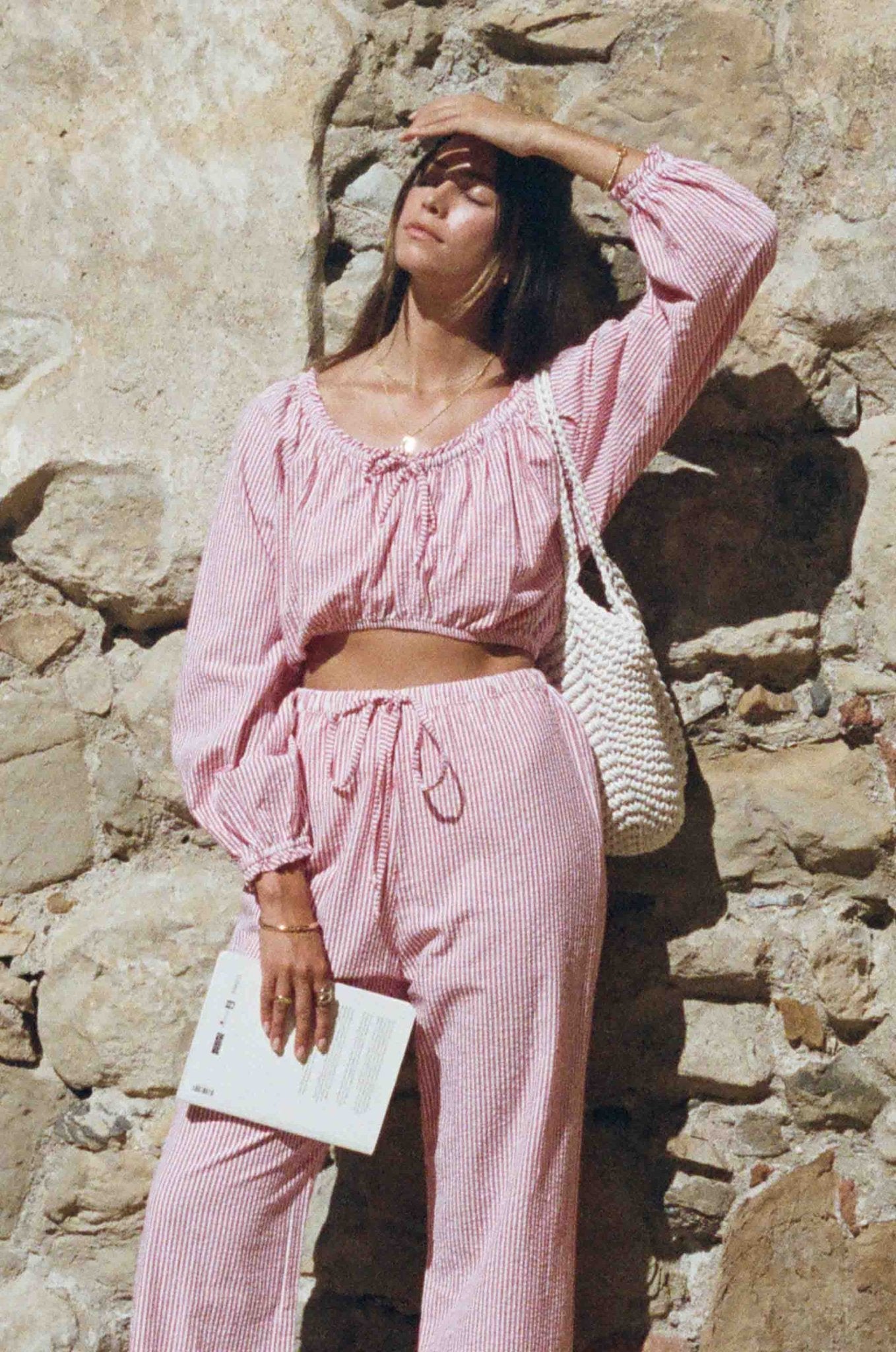 Eva Matching Set - Red and White Pinstripe