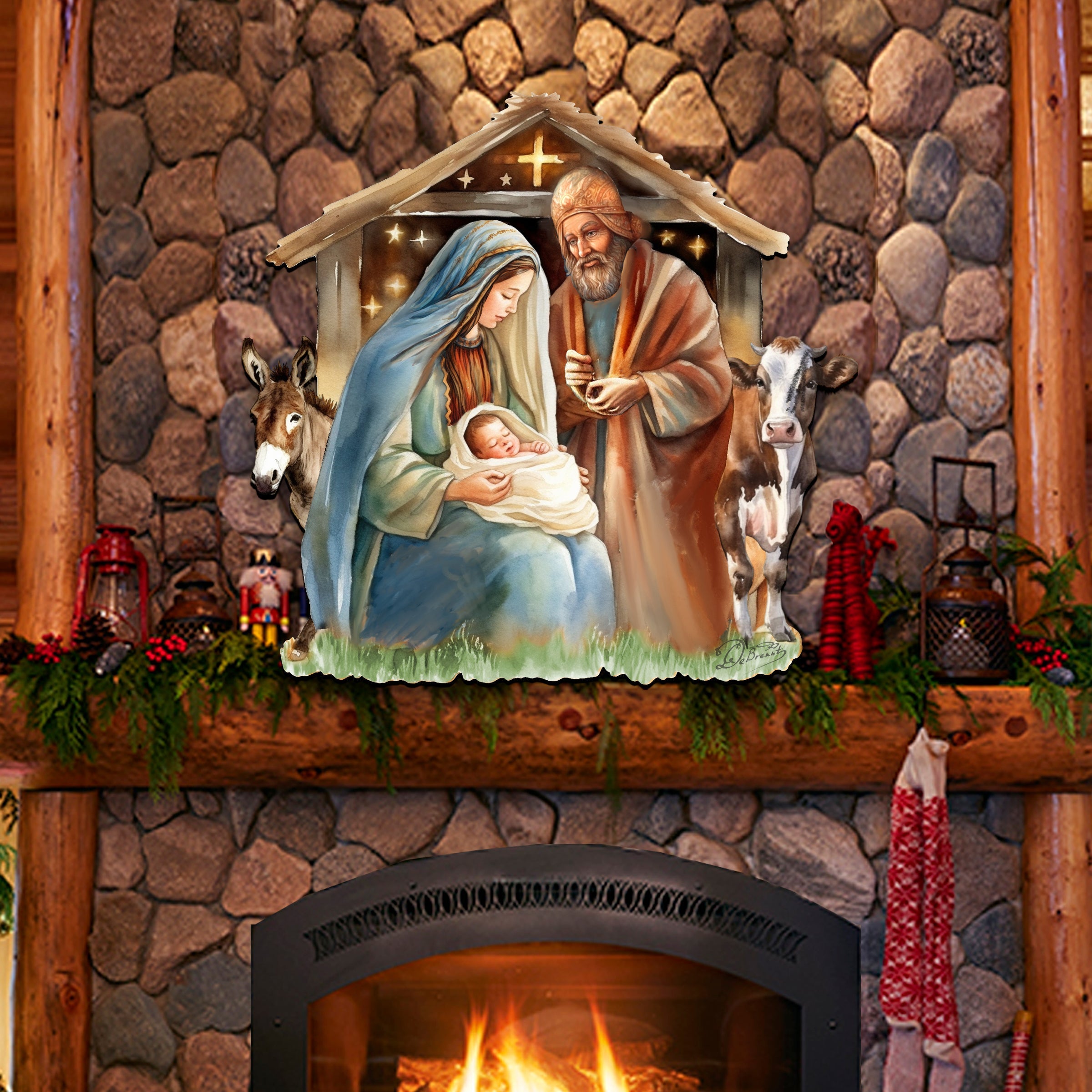Born Under Bright Star Nativity Holiday Door Decor by G. Debrekht - Nativity Holiday Decor - 8611082H