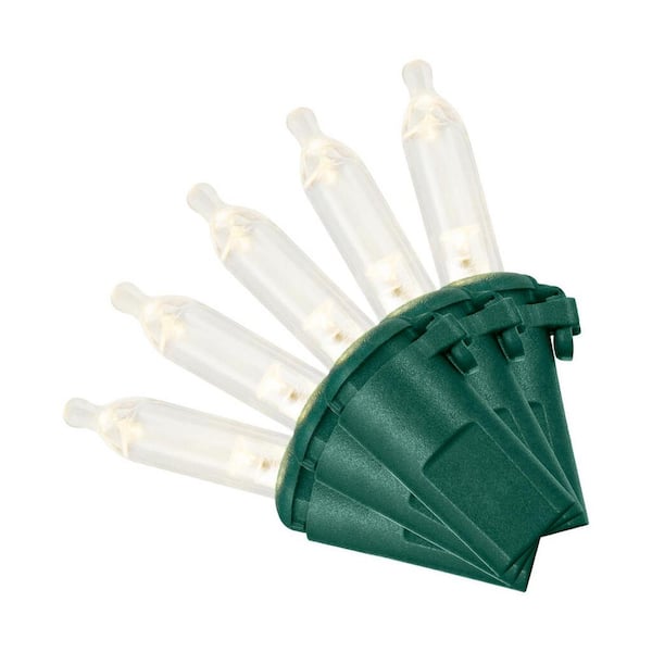 100 Warm White LED Green Wire Lights