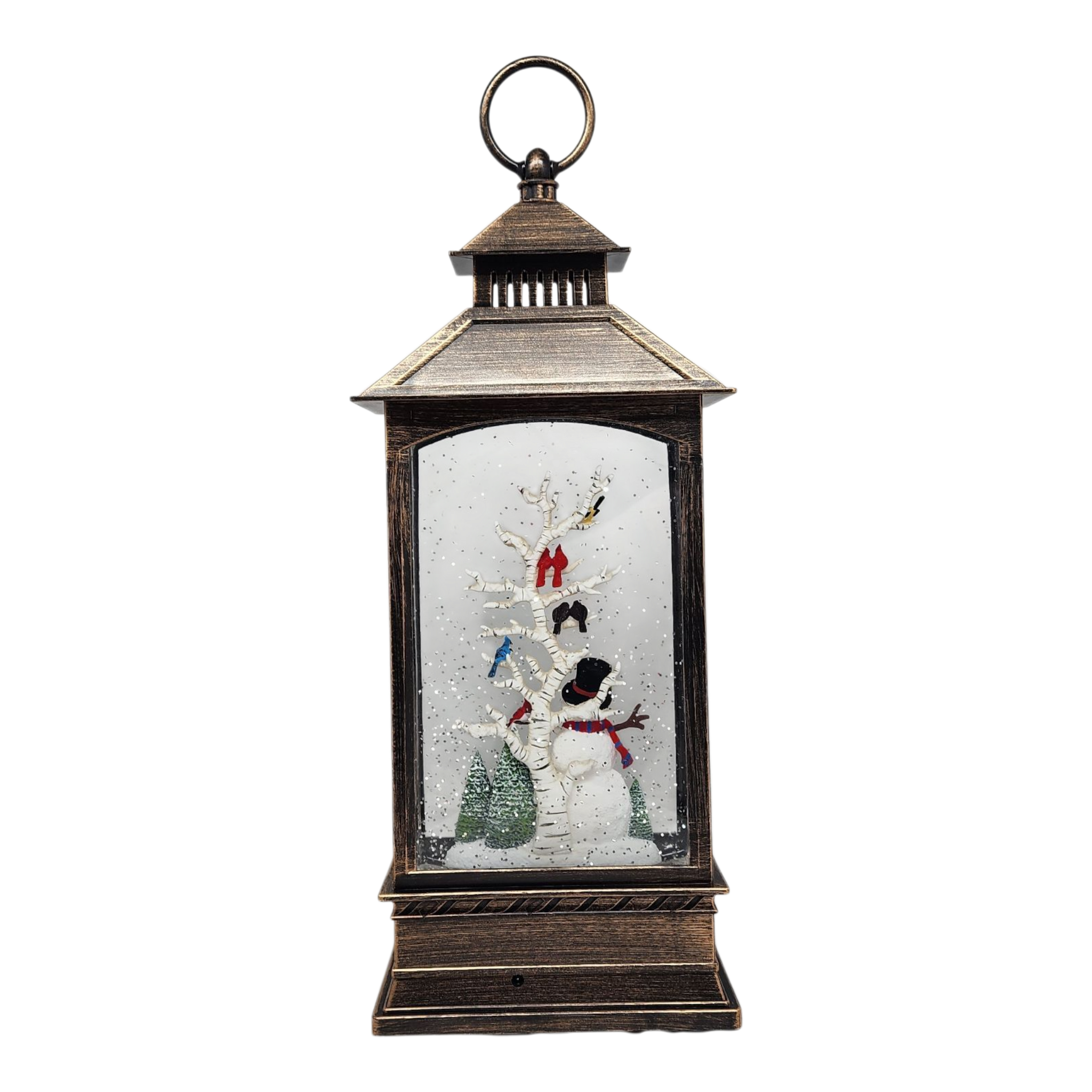 Lighted Spinning Waterglobe Lantern - Frosty and Friends