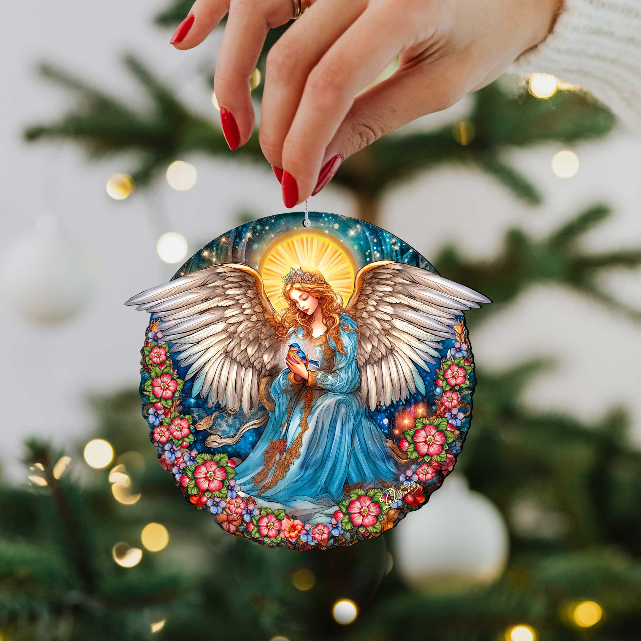 Guardian Angel of Serenity Holiday Wooden Ornaments by G. DeBrekht - Nativity Holiday Decor - 8652806