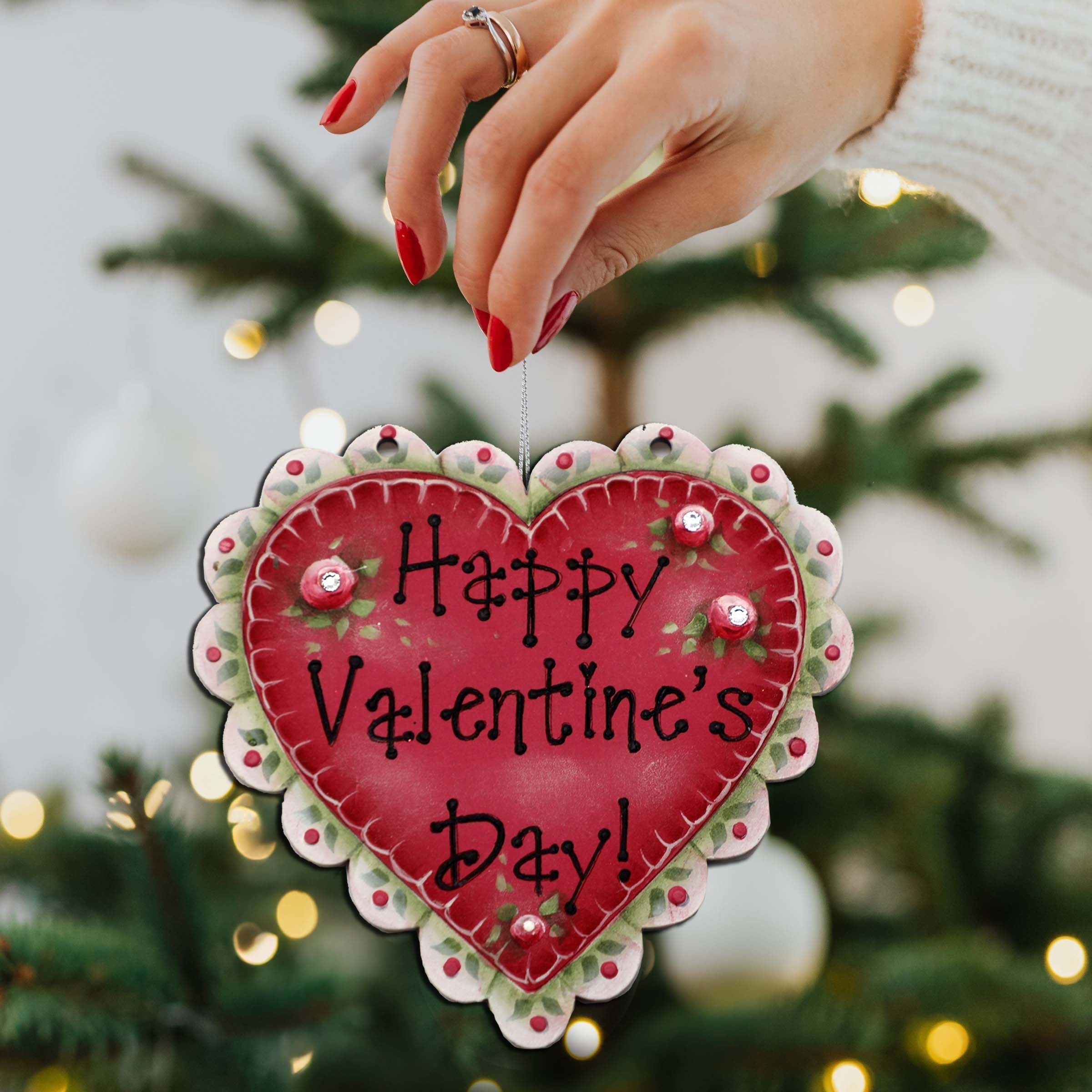 Hearts of Love Wooden Ornaments Set of 3 by G. Debrekht - Love Family Decor - 8091054-S3