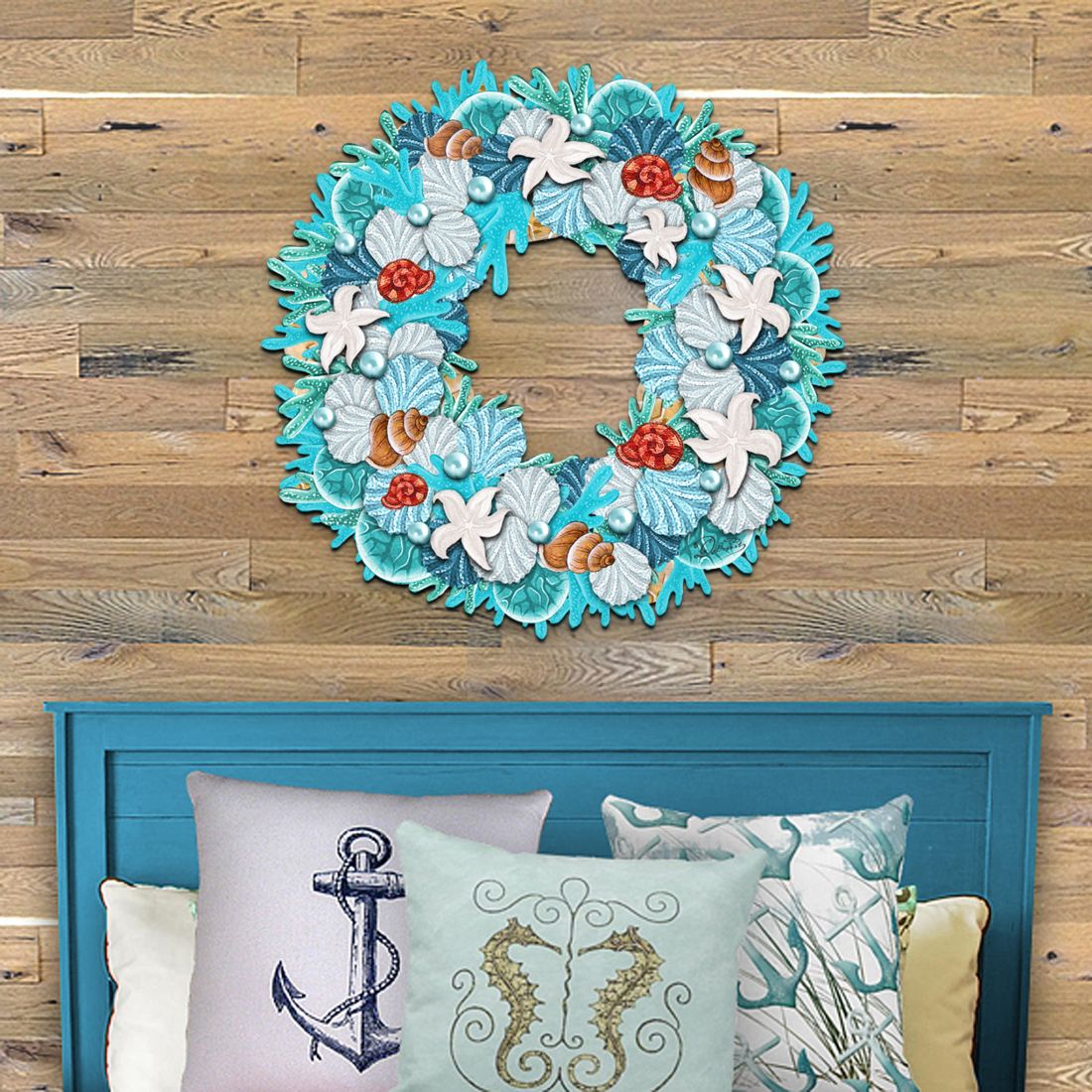 Coastal Holiday Door Wreath by G. DeBrekht - Coastal Holiday Decor - 8185306H