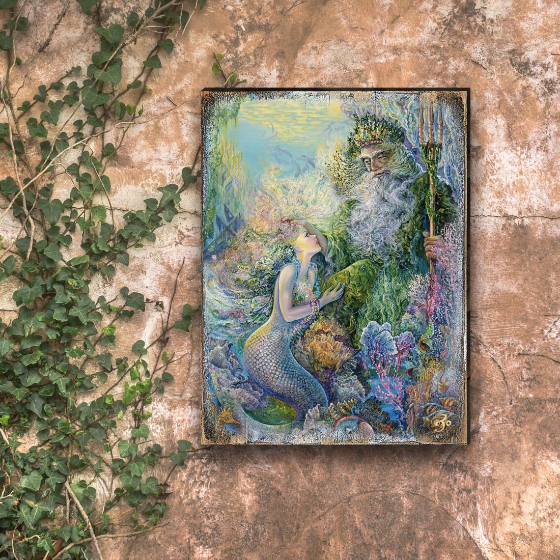 My Savior of The Sea Fantasy Wooden Wall Art by Josephine Wall - Fantasy Decor - 852139-JW