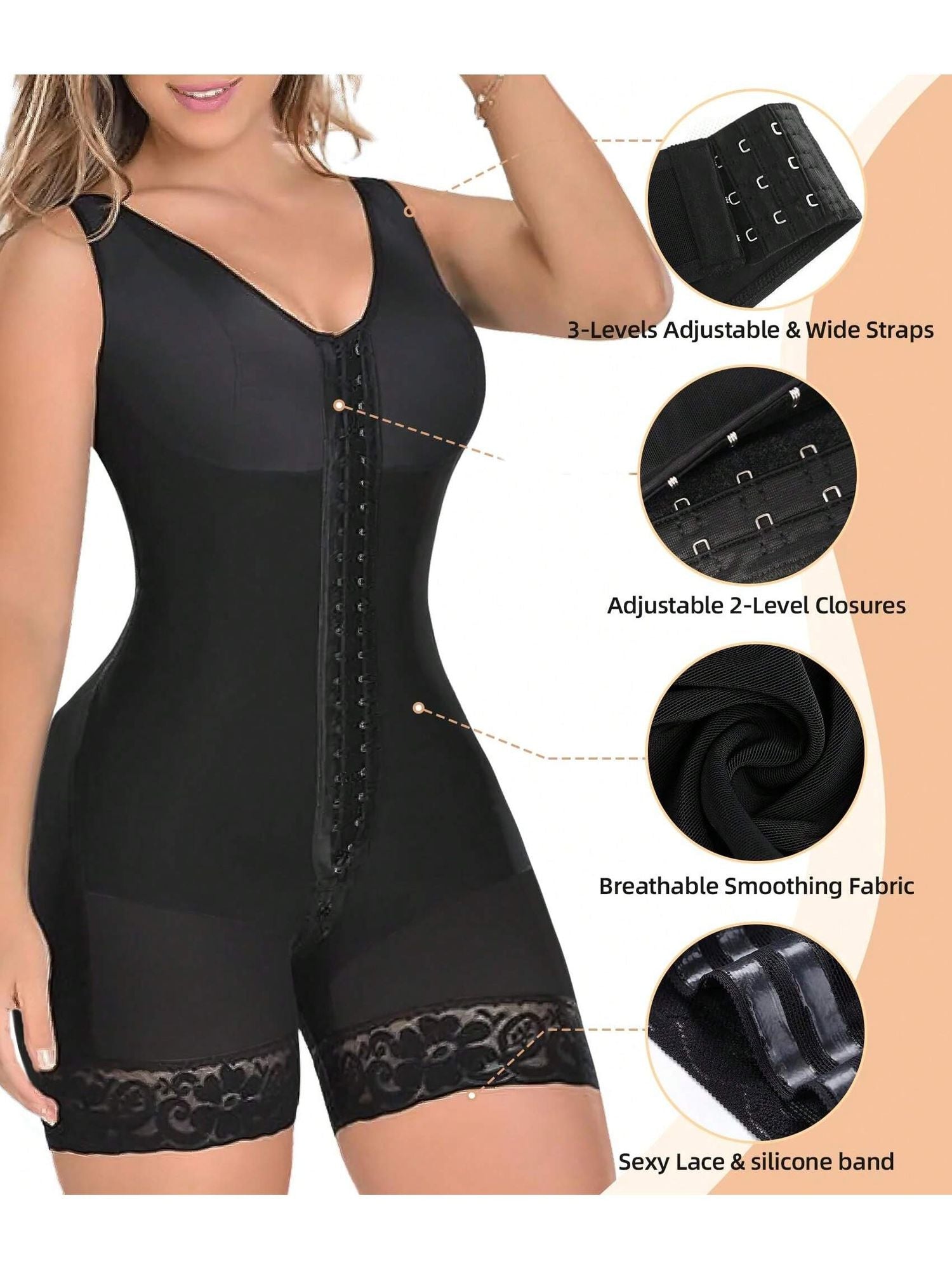 Fajas Colombianas Shapewear for Women Tummy Control Post Surgery Full Body Shaper Butt Lifter with Zipper Crotch,corset tops for women,fajas colombianas moldeadoras