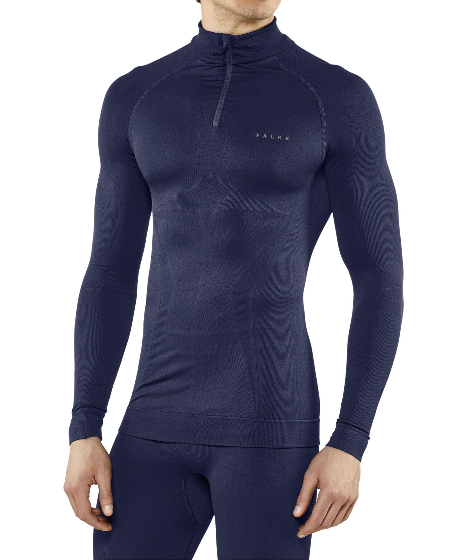 FALKE Men's Maximum Warm Zip Base Layer Top, 1 Piece