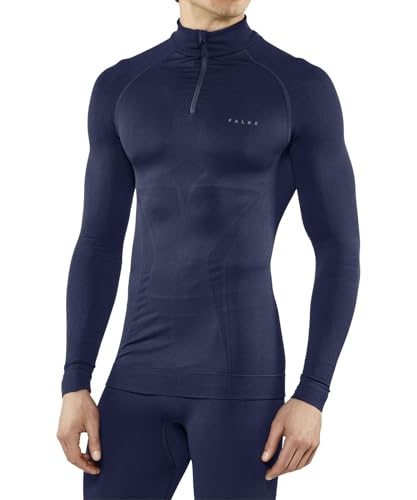 FALKE Men's Maximum Warm Zip Base Layer Top, 1 Piece