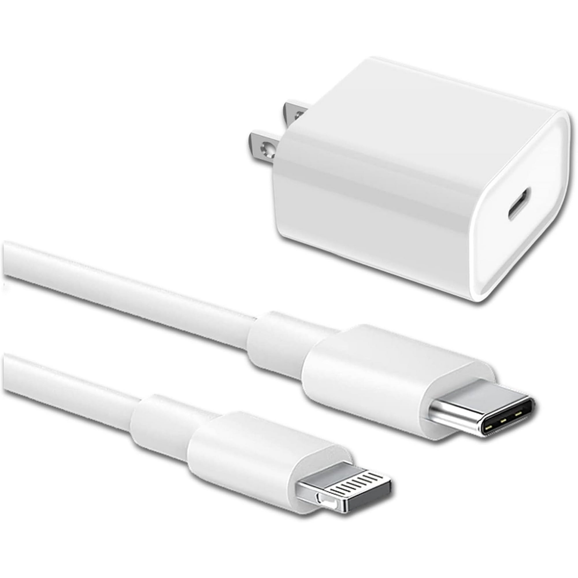 Fast Charger with 20 W PD USB C Wall Adapter with 3.3FT Type C to Lightning Cable Compatible with iPhone 14 13 12 11 Pro Max XR XS X,iPad-White