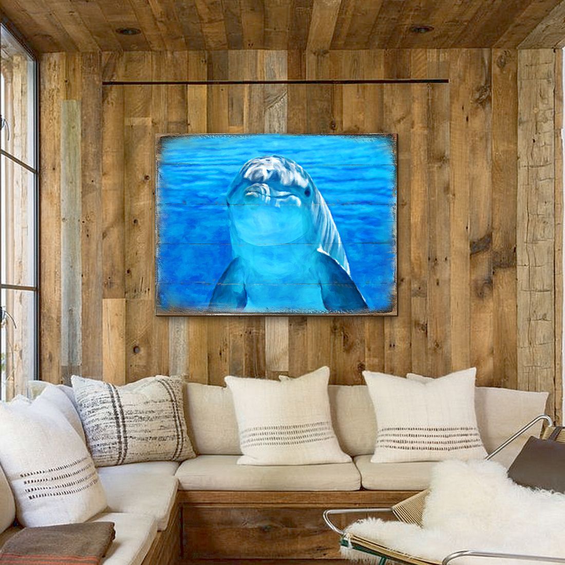 Speers Dolphin Wood Wooden Coastal Wall Art by Nature Wonders - Coastal Sea-Life Decor - 95261B