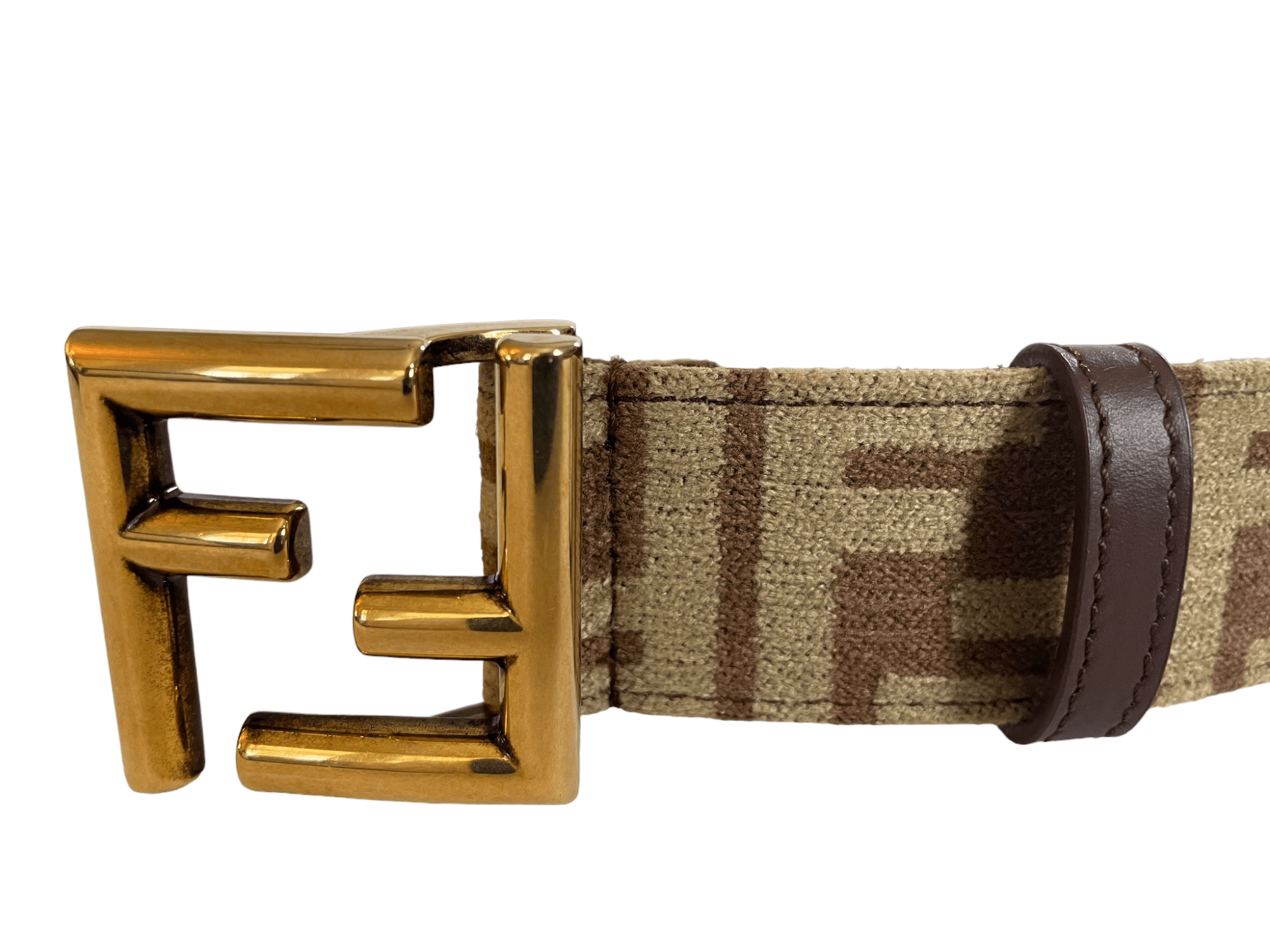 Fendi Chestnut Brown FF Jacquard Belt