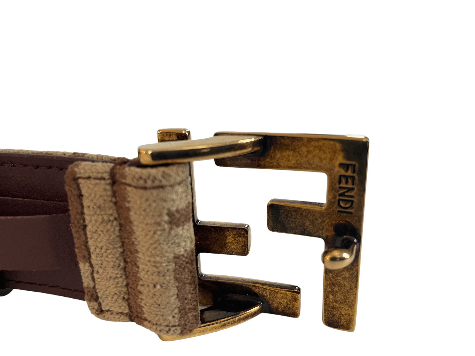 Fendi Chestnut Brown FF Jacquard Belt