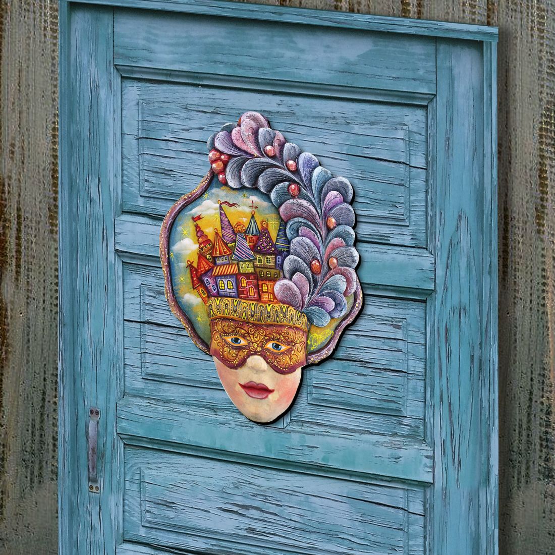 Carnival Mask Halloween Door Decor by G. DeBrekht - Thanksgiving Halloween Decor - 8161038H