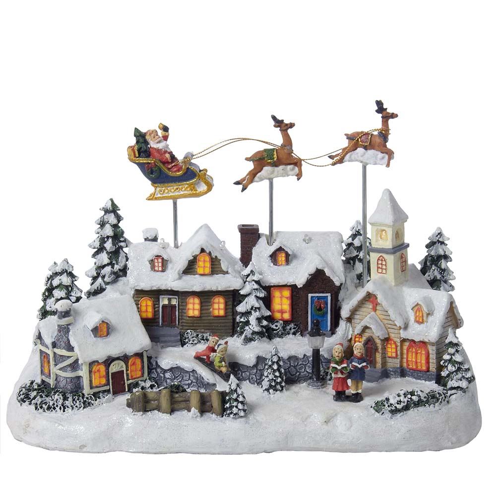 Battery-Operated LED Lighted Musical Village