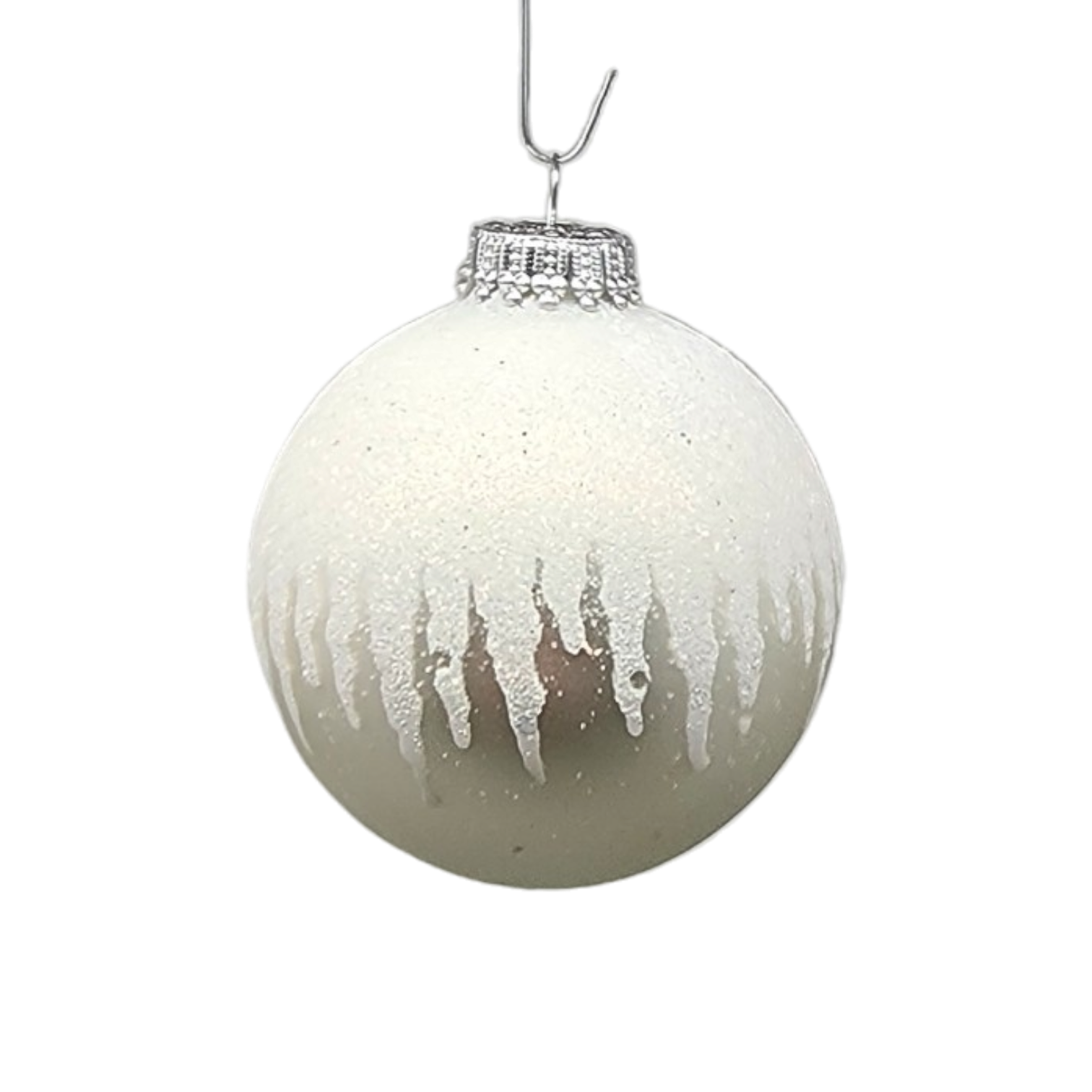 Krebs Value Glass Ball 4 pack - Icicle Drip on Silver