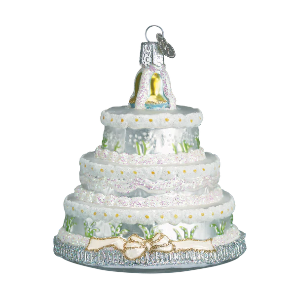 Old World Christmas Wedding Cake Glass Blown Ornament