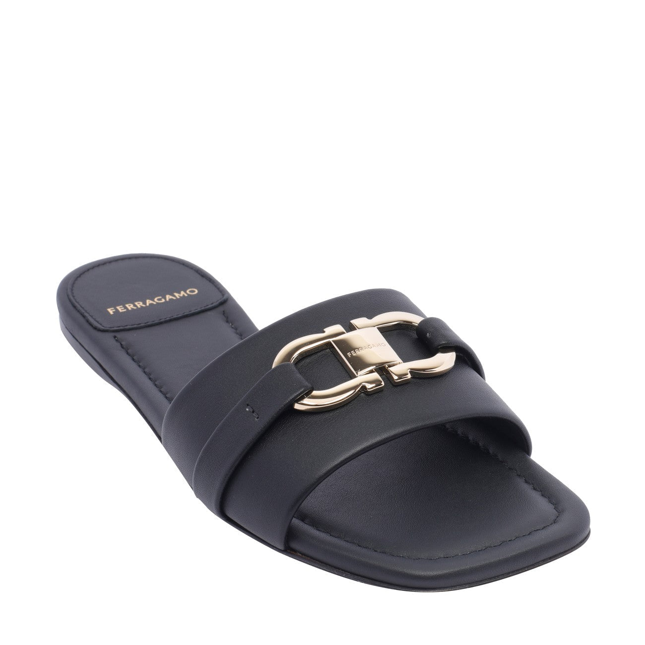 Ferragamo Women Flat Slide With Gancini Ornament