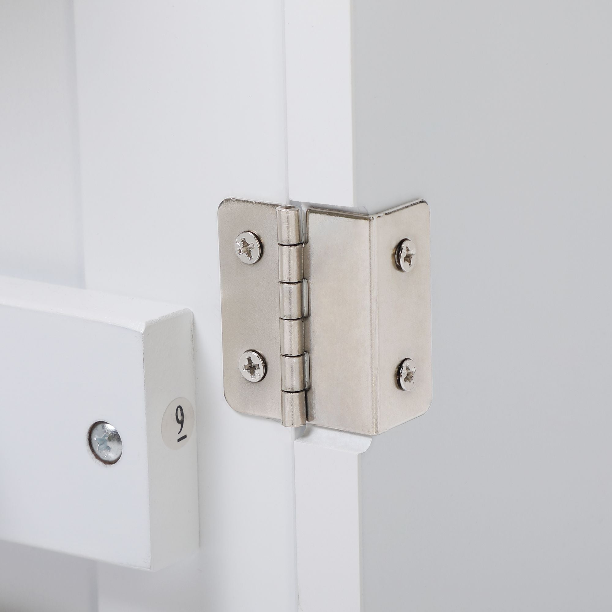 Folding Sewing Craft Cart&Sewing Cabinet Miscellaneous Sewing Kit Art Desk with Storage Shelves and Lockable Casters-White