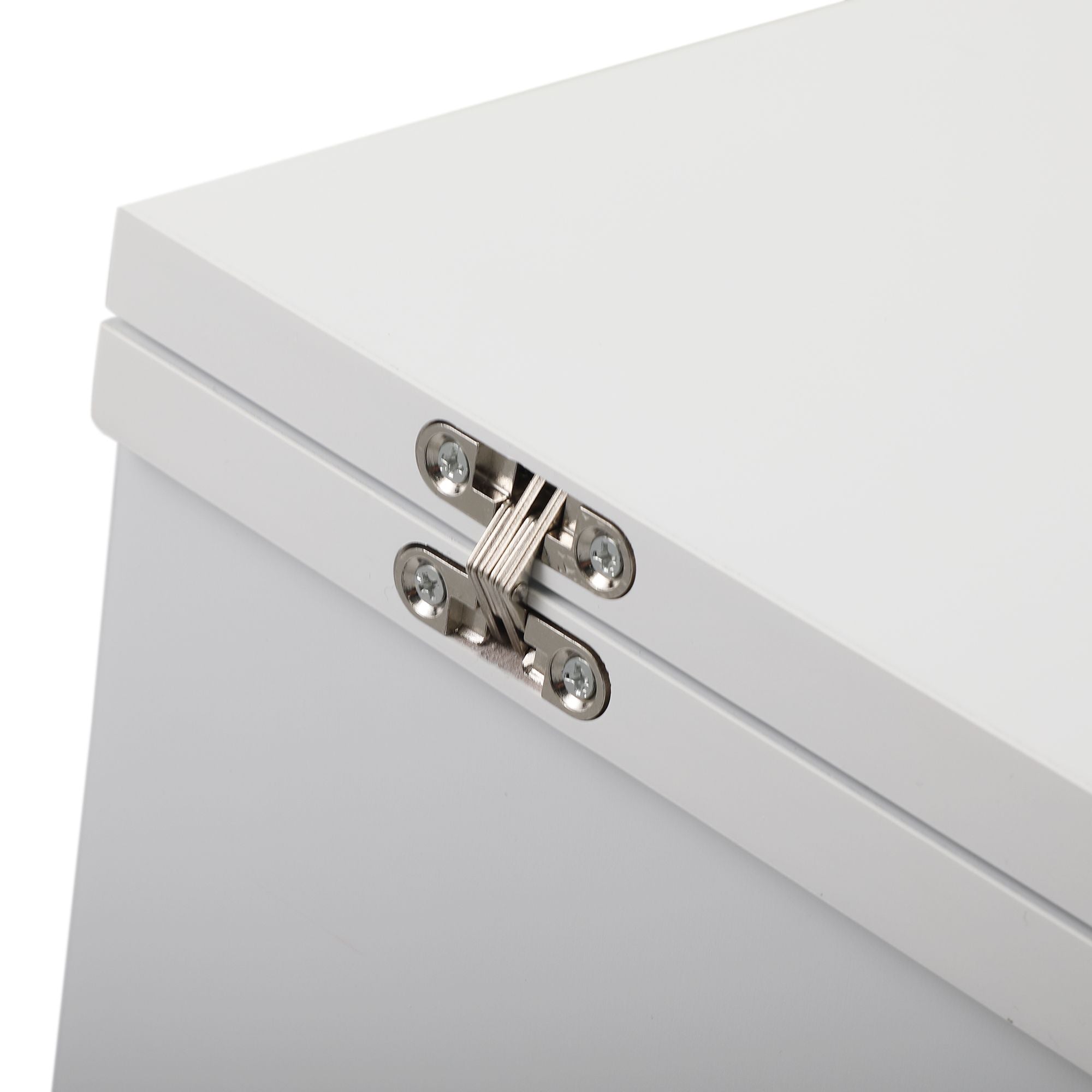 Folding Sewing Craft Cart&Sewing Cabinet Miscellaneous Sewing Kit Art Desk with Storage Shelves and Lockable Casters-White