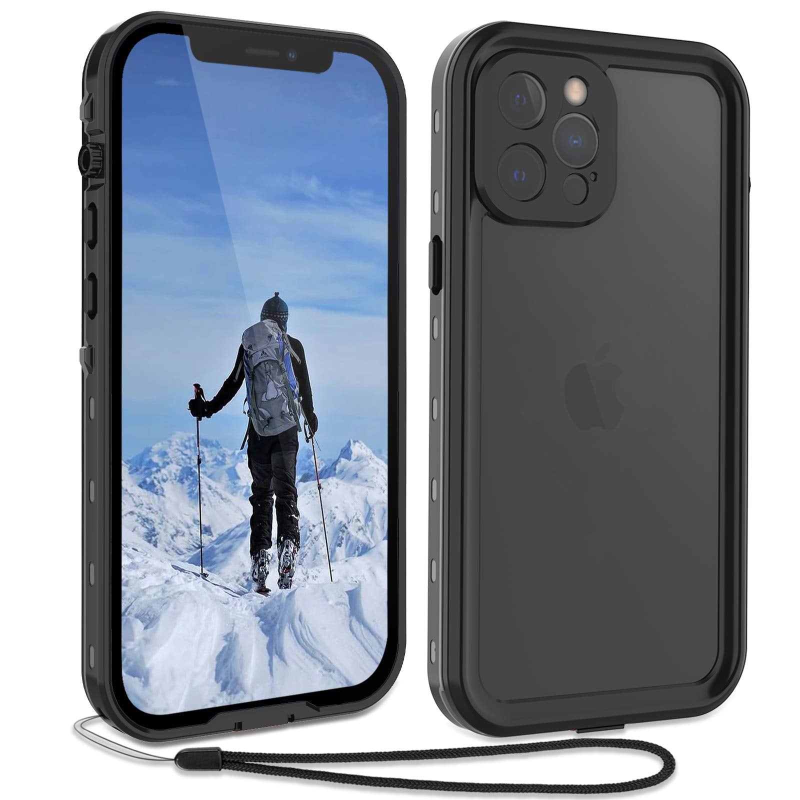 for Waterproof iPhone 11 Pro Max Case - Full Body Bumper Case Waterproof Rugged Protection with Built-in Screen Black