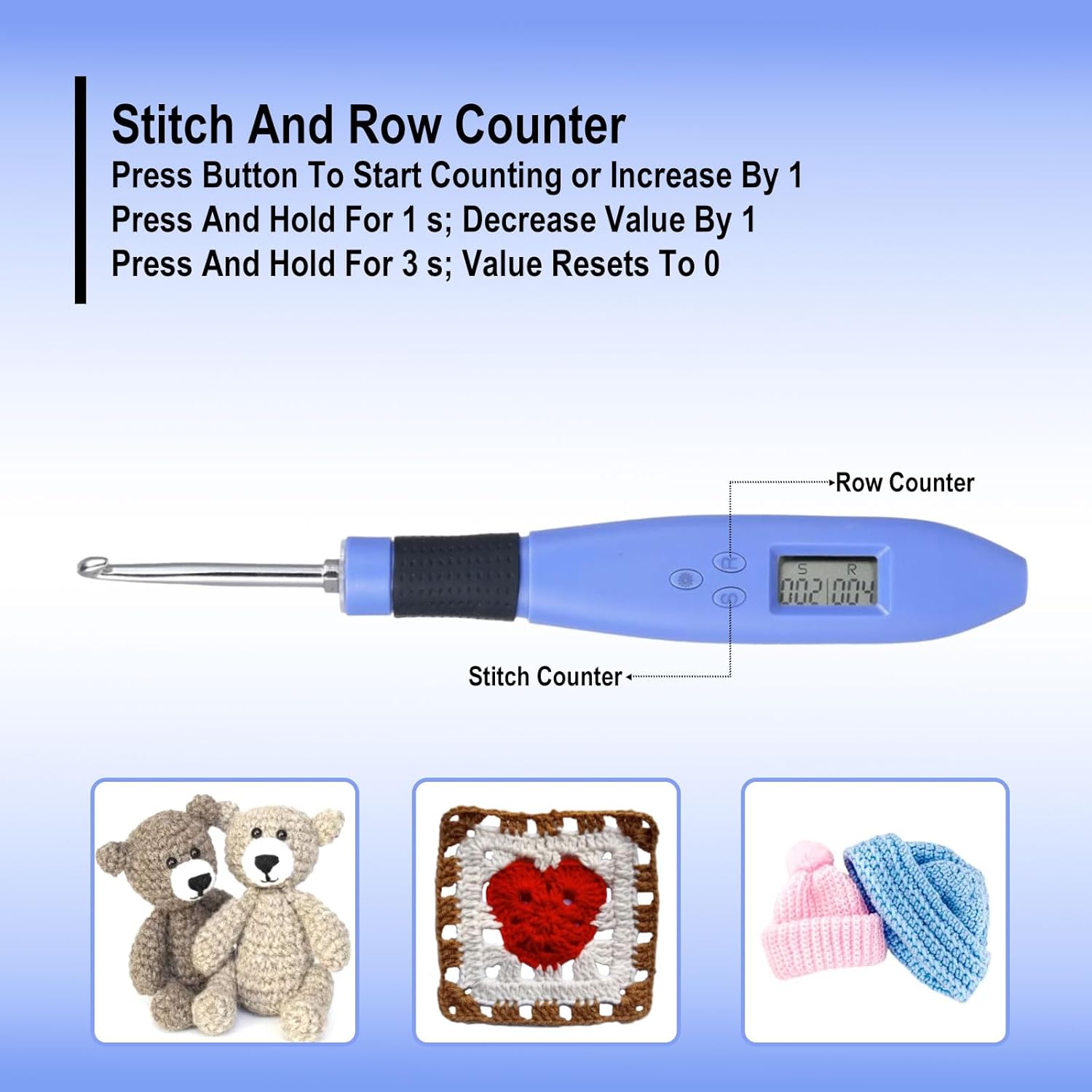 Foxyoo Crochet Hooks Set - 18 Pcs Interchangeable Ergonomic Crochet Hook Kit for Crocheting Beginners and Enthusiasts