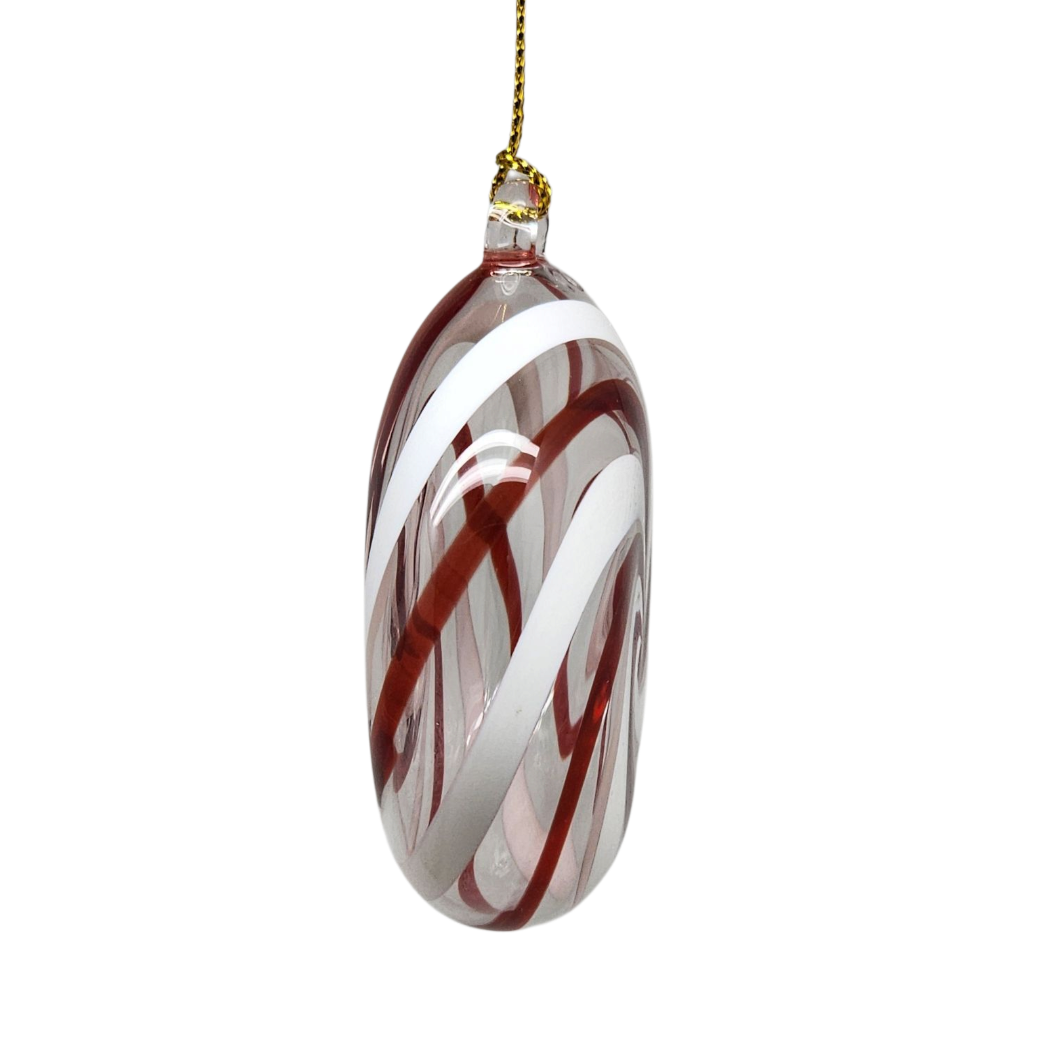 Peppermint Swirl Egyptian Glass Ornament