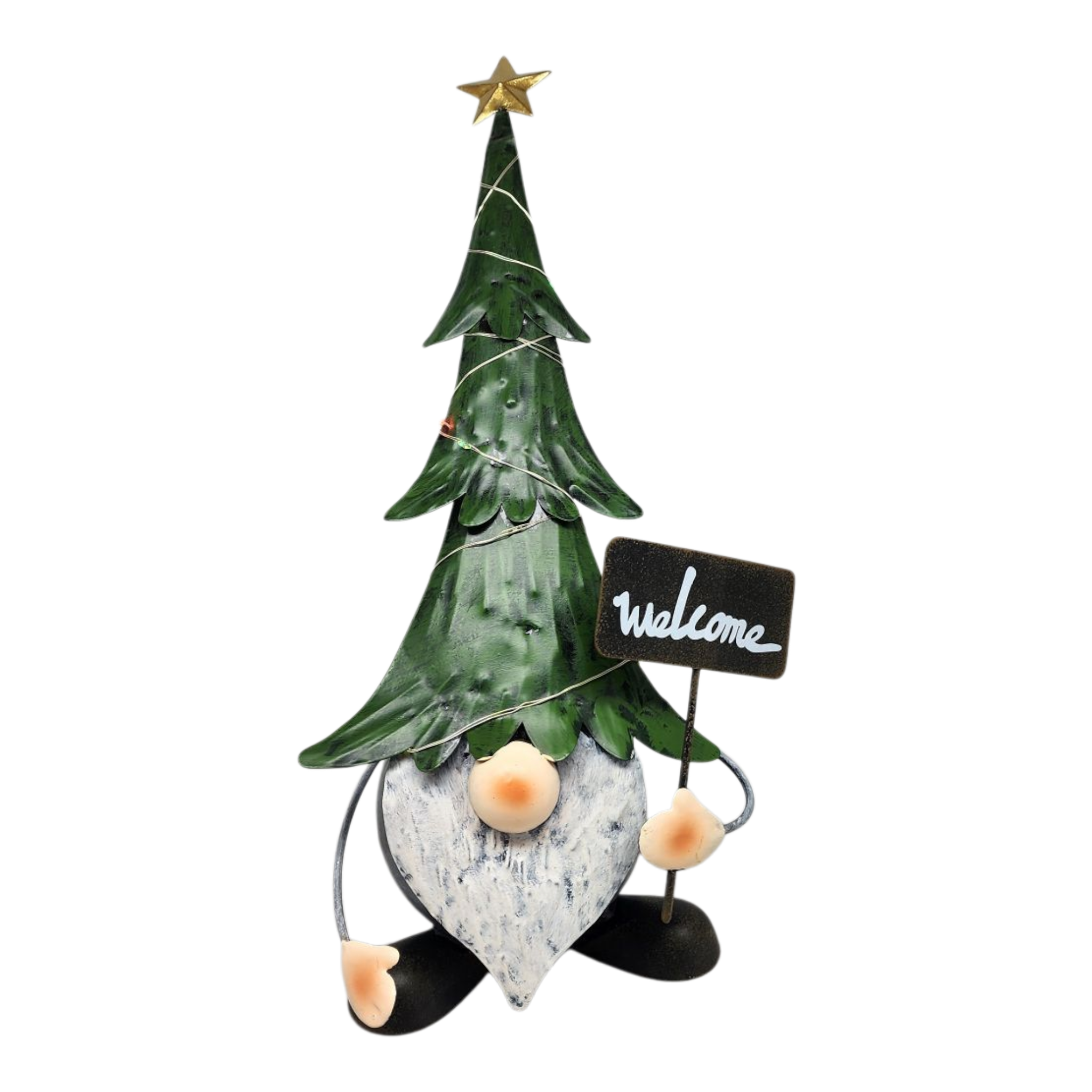 Lighted Metal Gnome Figurine -