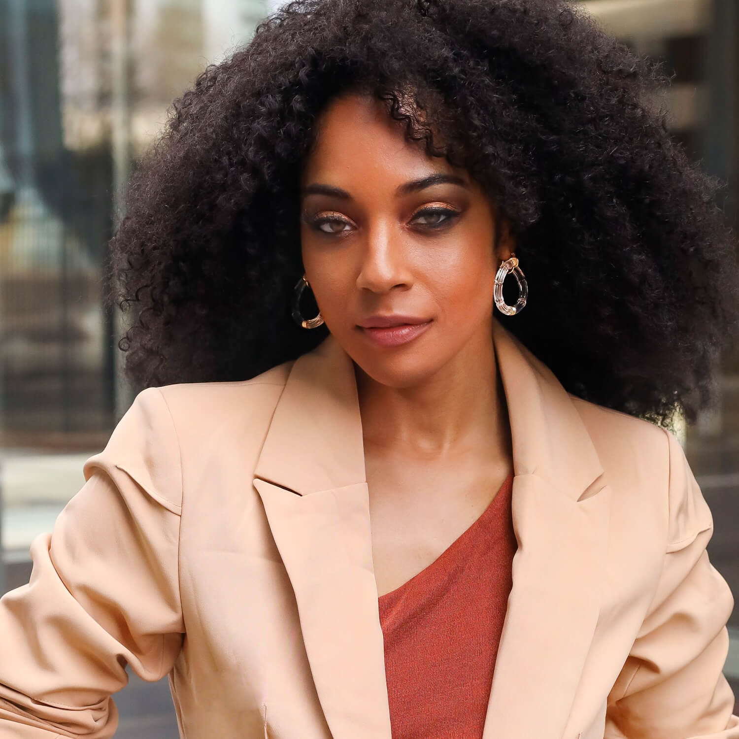 Gala Bamboo Lucite Earrings