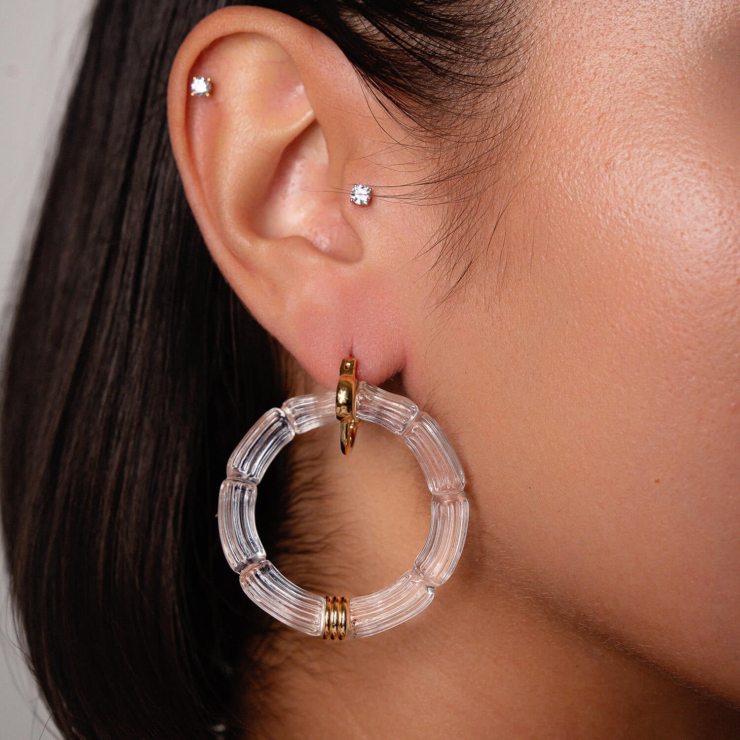 Gala Bamboo Lucite Earrings