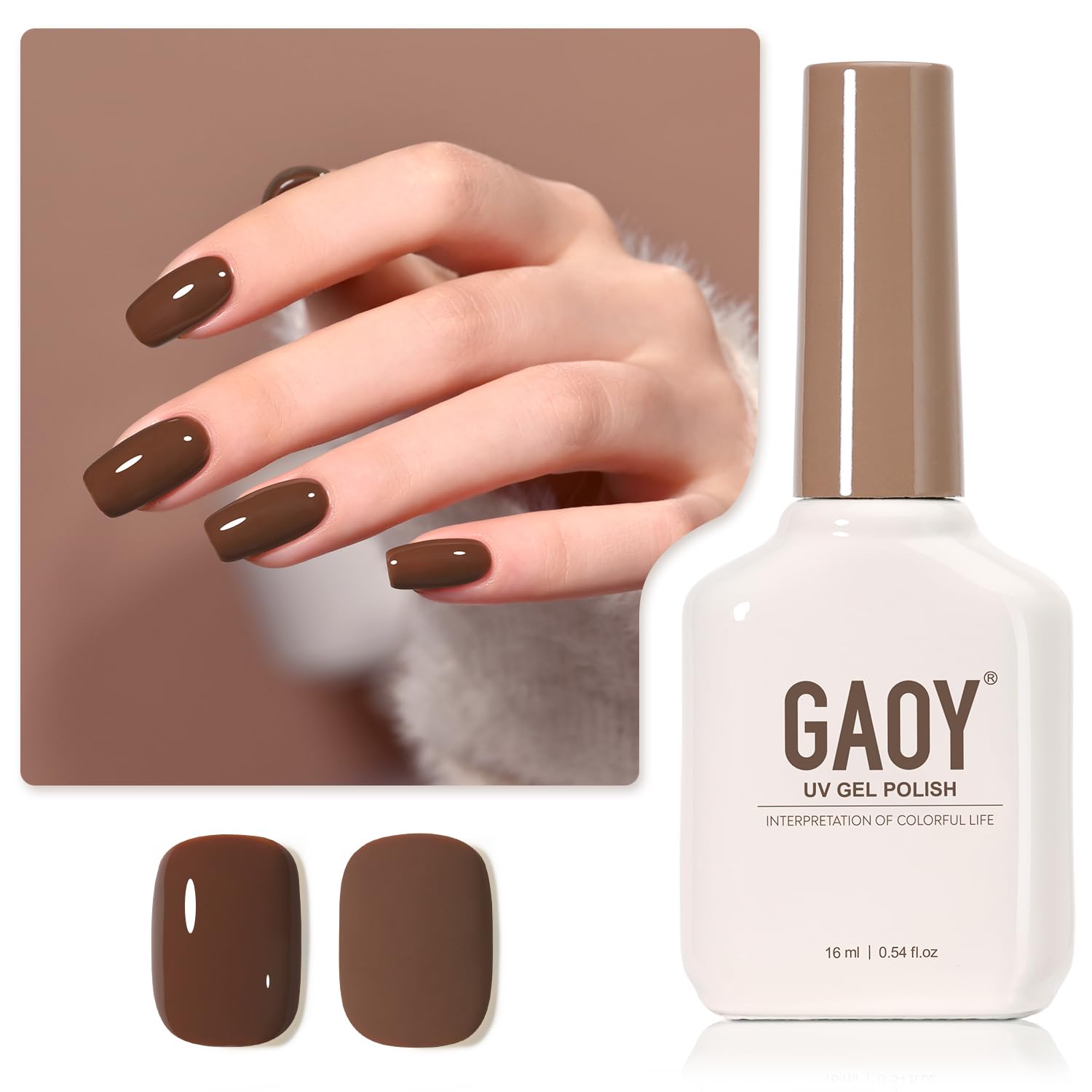 GAOY Sheer Light Pink Gel Nail Polish, 16ml Jelly Milky White Peach Translucent Color 1352 UV Light Cure Gel Polish for Nail Art DIY Manicure and Pedicure at Home
