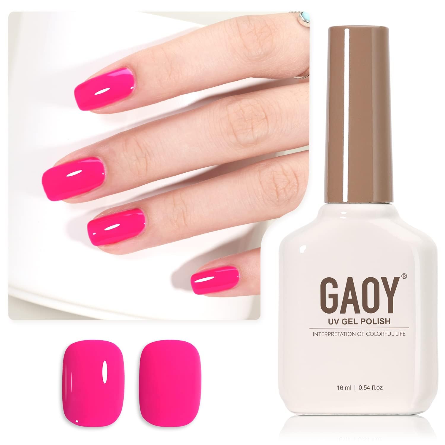 GAOY Sheer Light Pink Gel Nail Polish, 16ml Jelly Milky White Peach Translucent Color 1352 UV Light Cure Gel Polish for Nail Art DIY Manicure and Pedicure at Home