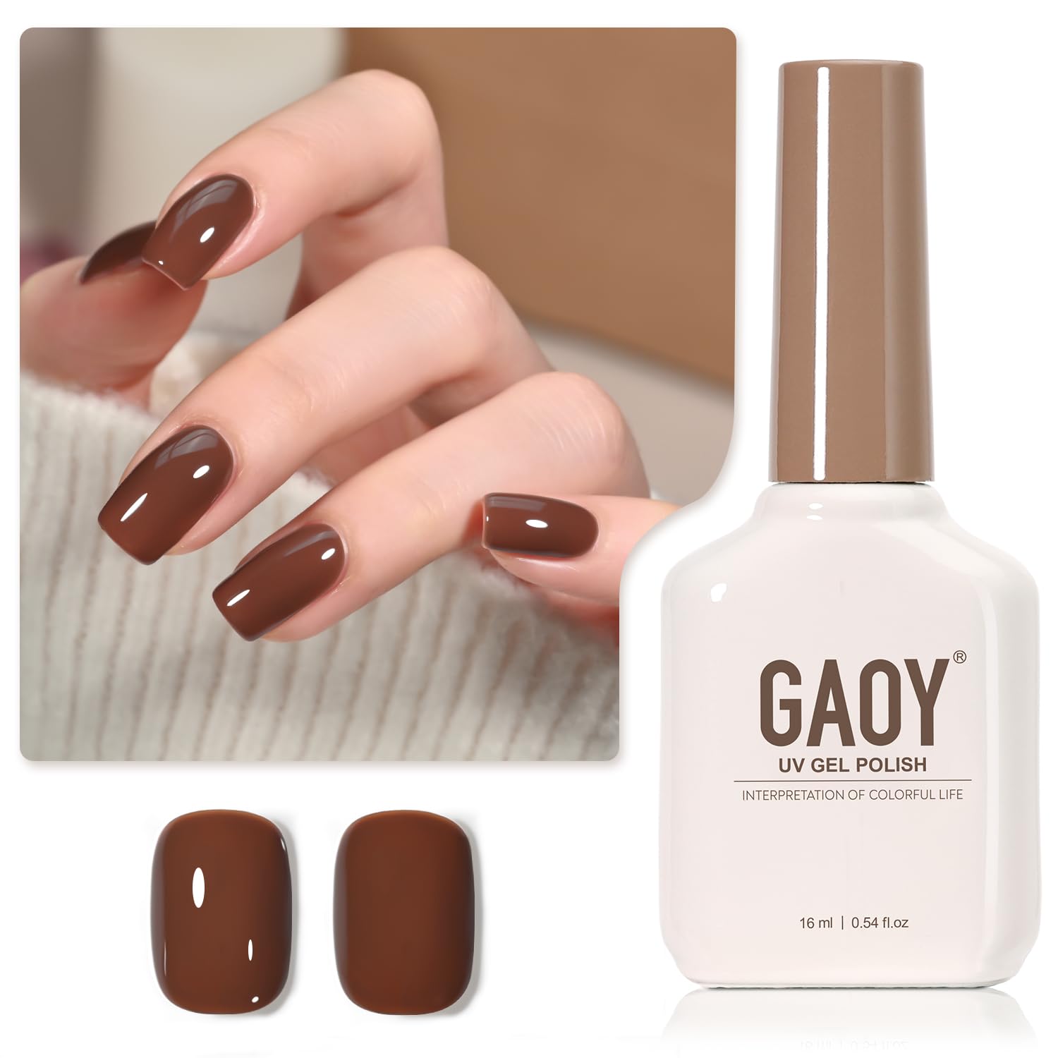 GAOY Sheer Light Pink Gel Nail Polish, 16ml Jelly Milky White Peach Translucent Color 1352 UV Light Cure Gel Polish for Nail Art DIY Manicure and Pedicure at Home