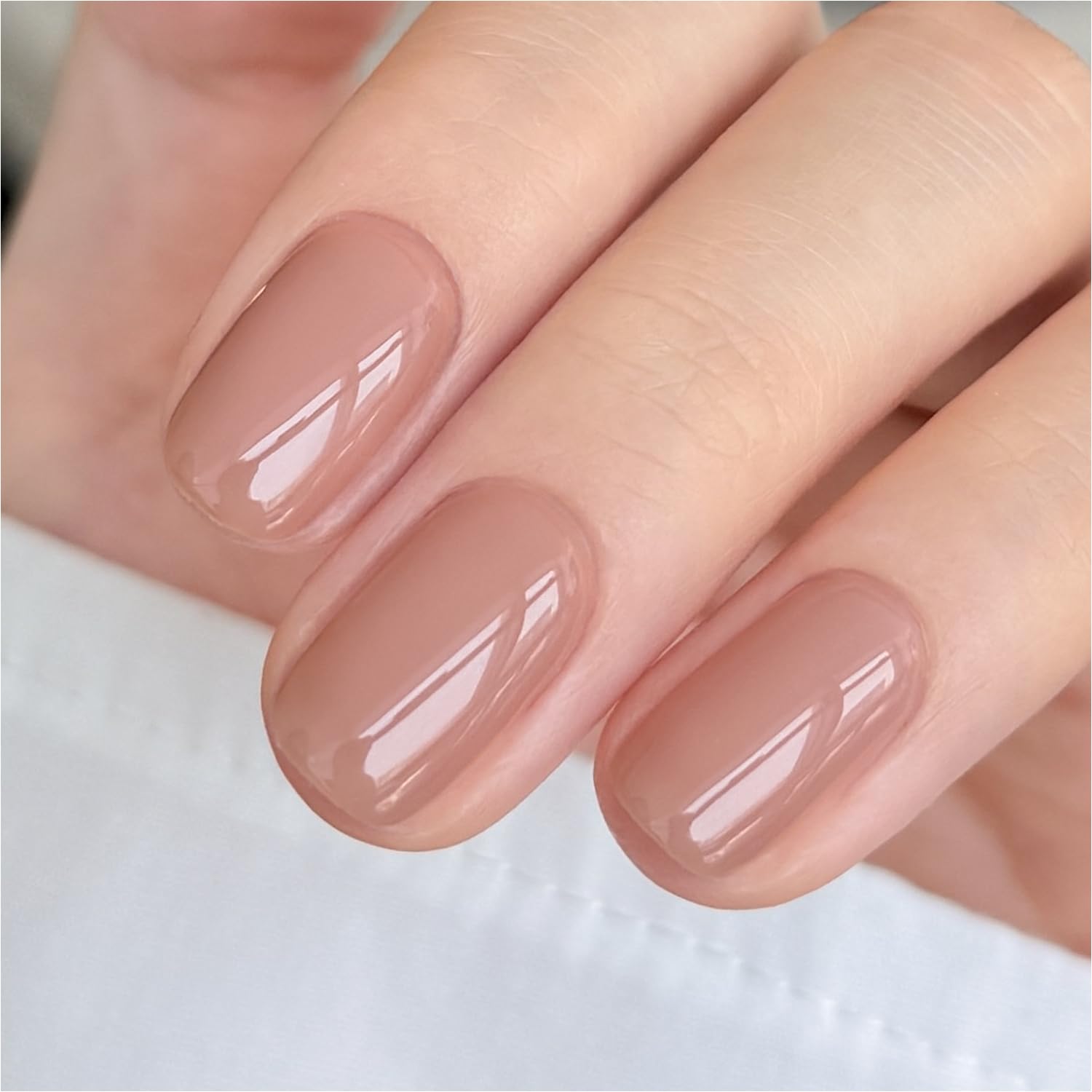 GAOY Sheer Light Pink Gel Nail Polish, 16ml Jelly Milky White Peach Translucent Color 1352 UV Light Cure Gel Polish for Nail Art DIY Manicure and Pedicure at Home