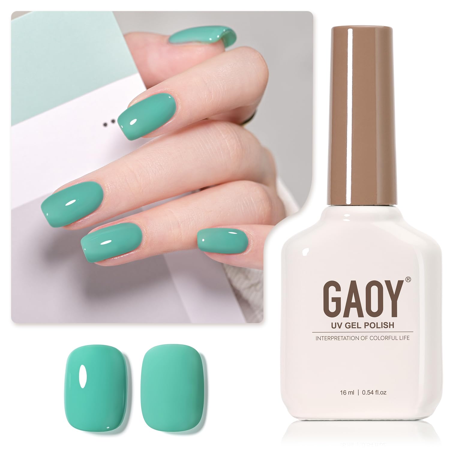 GAOY Sheer Light Pink Gel Nail Polish, 16ml Jelly Milky White Peach Translucent Color 1352 UV Light Cure Gel Polish for Nail Art DIY Manicure and Pedicure at Home