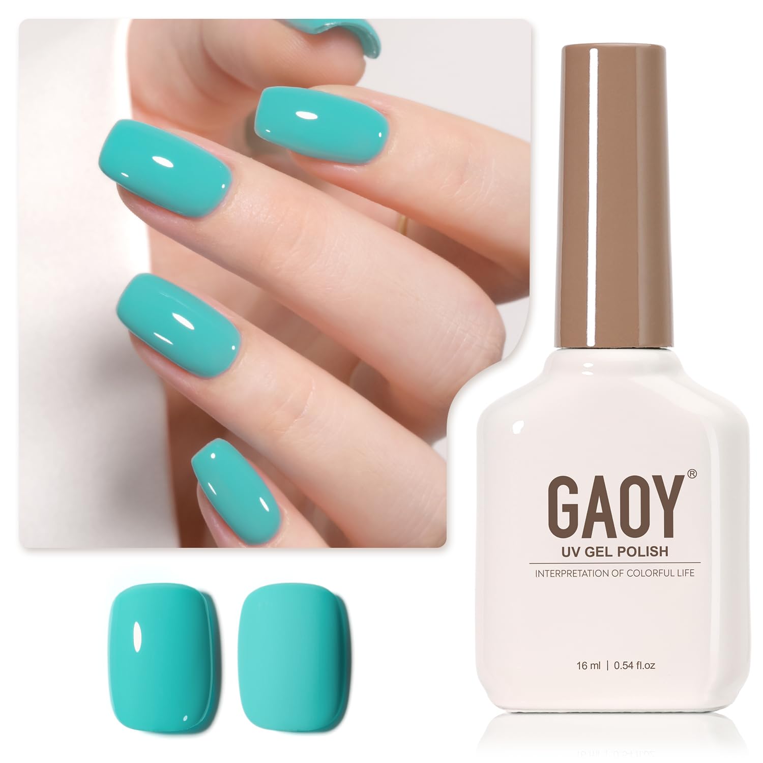 GAOY Sheer Light Pink Gel Nail Polish, 16ml Jelly Milky White Peach Translucent Color 1352 UV Light Cure Gel Polish for Nail Art DIY Manicure and Pedicure at Home