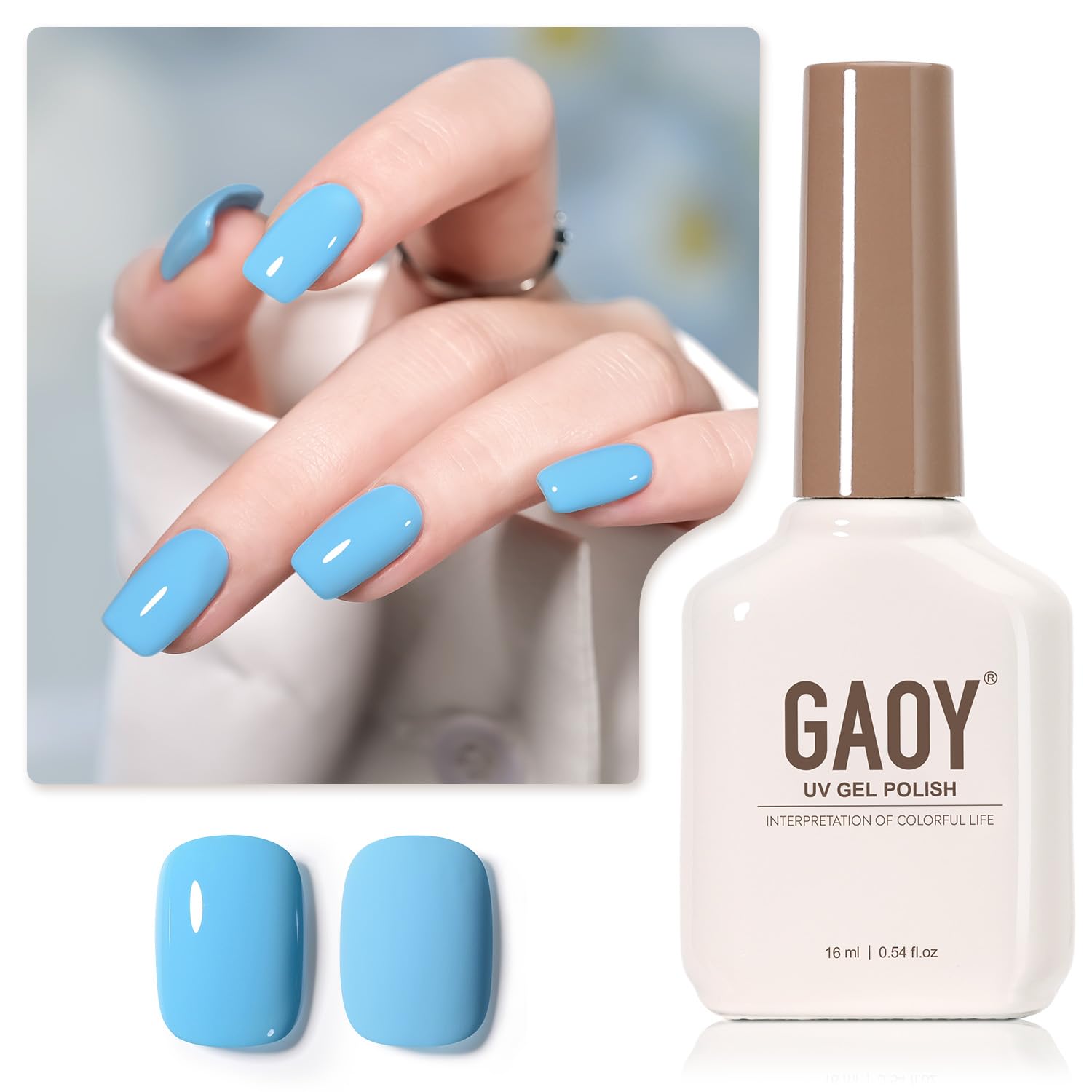 GAOY Sheer Light Pink Gel Nail Polish, 16ml Jelly Milky White Peach Translucent Color 1352 UV Light Cure Gel Polish for Nail Art DIY Manicure and Pedicure at Home