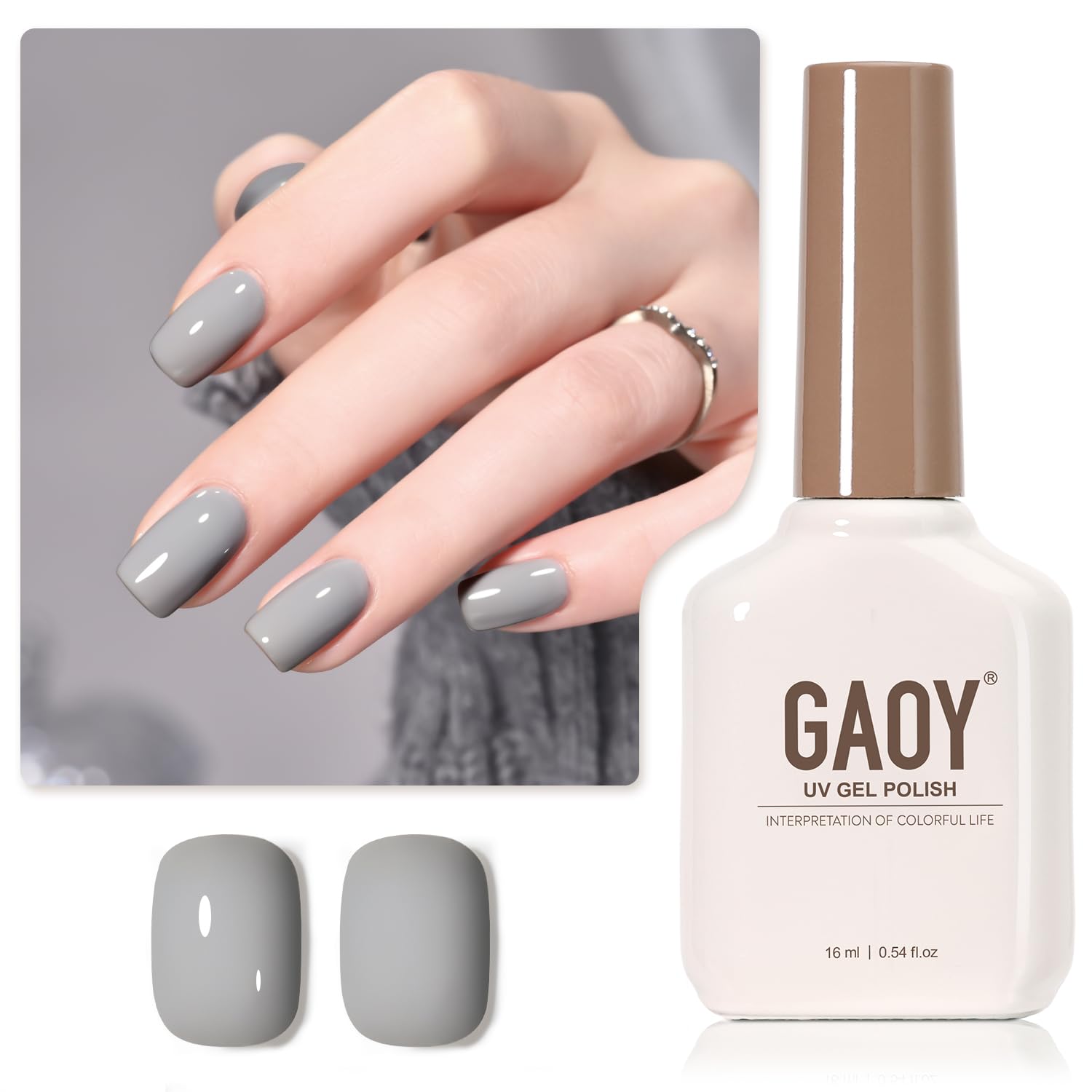GAOY Sheer Light Pink Gel Nail Polish, 16ml Jelly Milky White Peach Translucent Color 1352 UV Light Cure Gel Polish for Nail Art DIY Manicure and Pedicure at Home