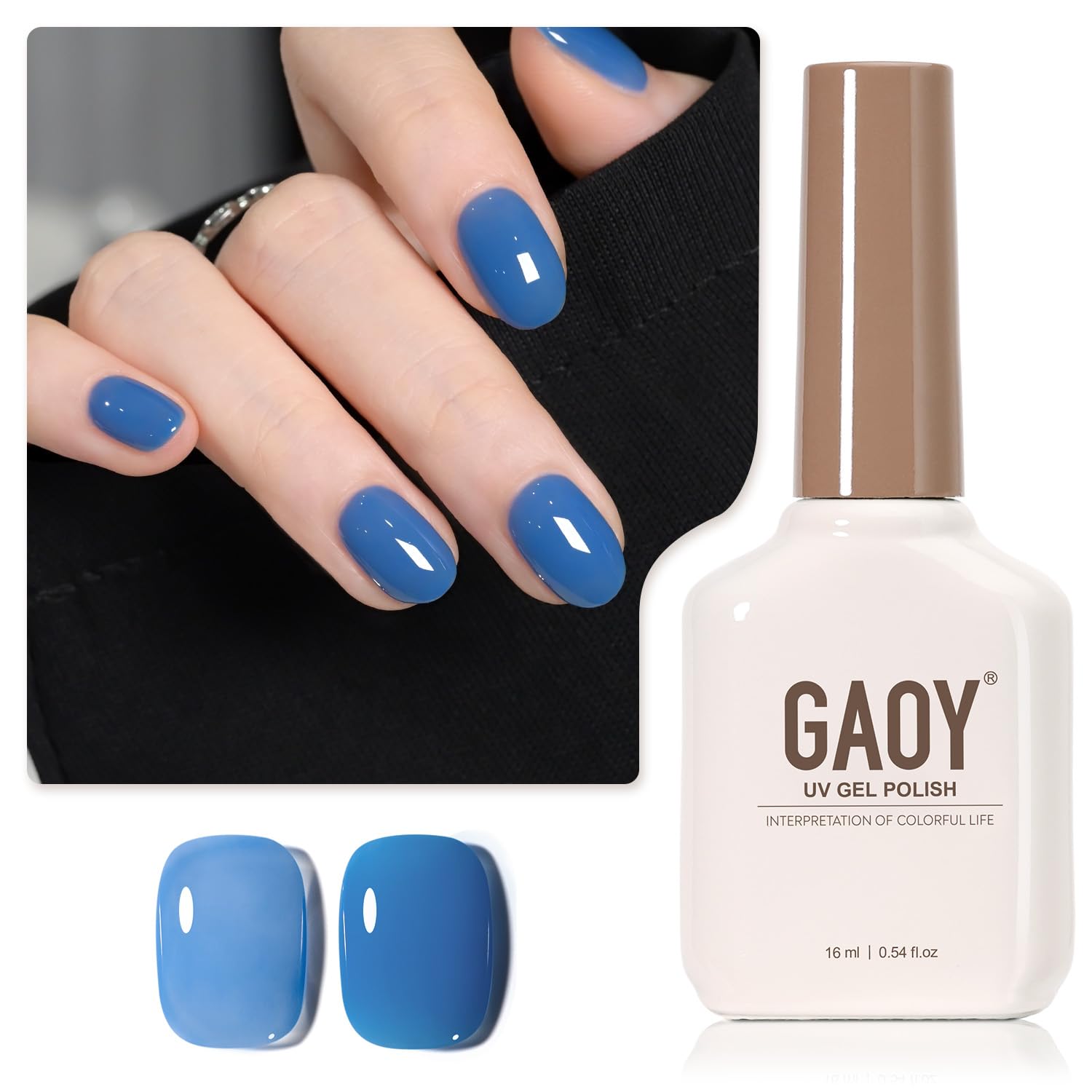 GAOY Sheer Light Pink Gel Nail Polish, 16ml Jelly Milky White Peach Translucent Color 1352 UV Light Cure Gel Polish for Nail Art DIY Manicure and Pedicure at Home