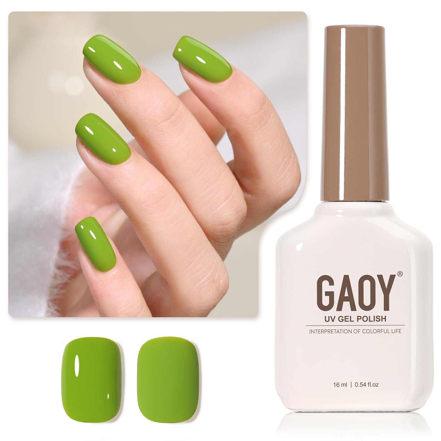 GAOY Sheer Light Pink Gel Nail Polish, 16ml Jelly Milky White Peach Translucent Color 1352 UV Light Cure Gel Polish for Nail Art DIY Manicure and Pedicure at Home