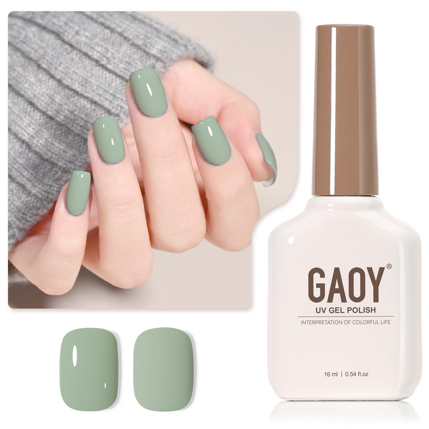 GAOY Sheer Light Pink Gel Nail Polish, 16ml Jelly Milky White Peach Translucent Color 1352 UV Light Cure Gel Polish for Nail Art DIY Manicure and Pedicure at Home