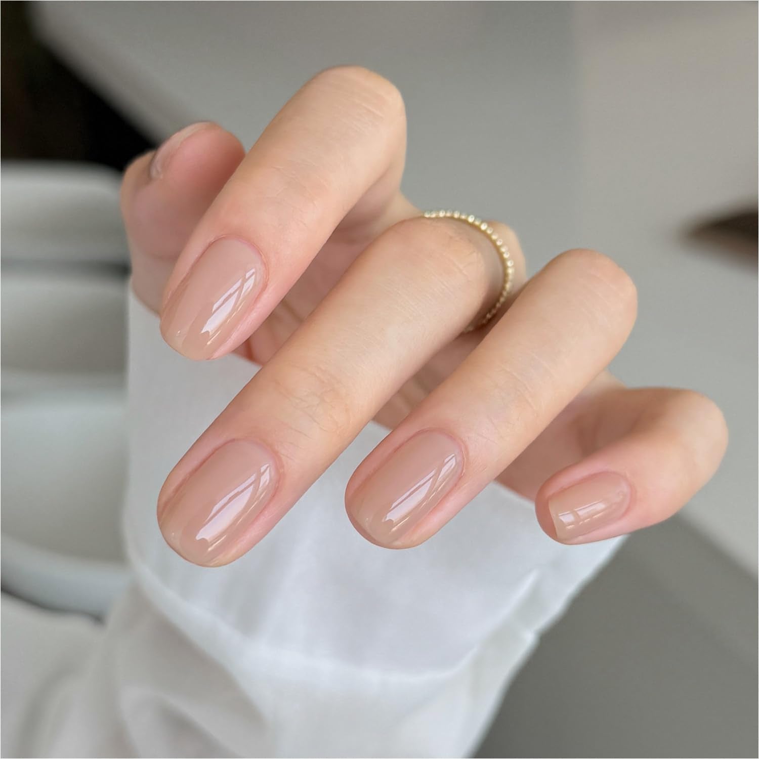 GAOY Sheer Light Pink Gel Nail Polish, 16ml Jelly Milky White Peach Translucent Color 1352 UV Light Cure Gel Polish for Nail Art DIY Manicure and Pedicure at Home