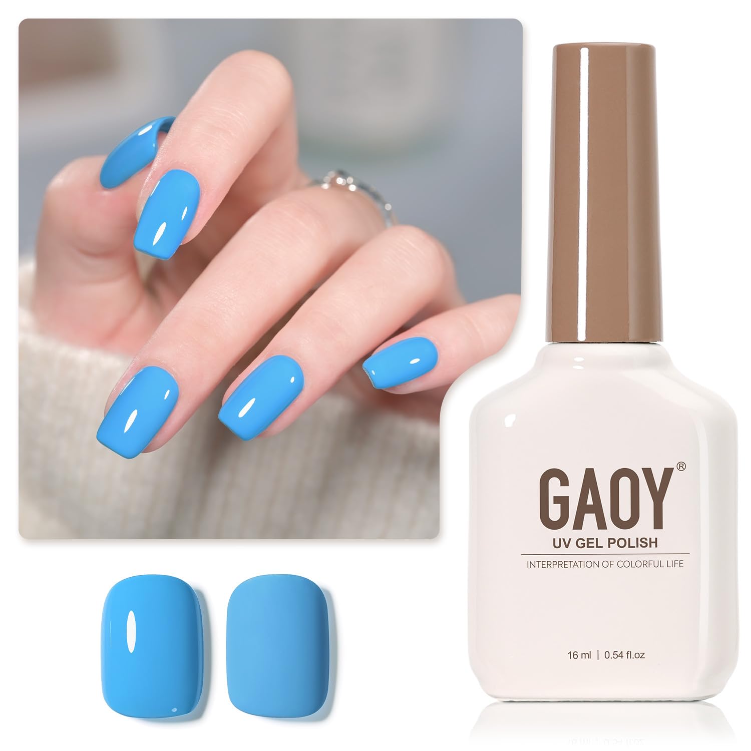 GAOY Sheer Light Pink Gel Nail Polish, 16ml Jelly Milky White Peach Translucent Color 1352 UV Light Cure Gel Polish for Nail Art DIY Manicure and Pedicure at Home